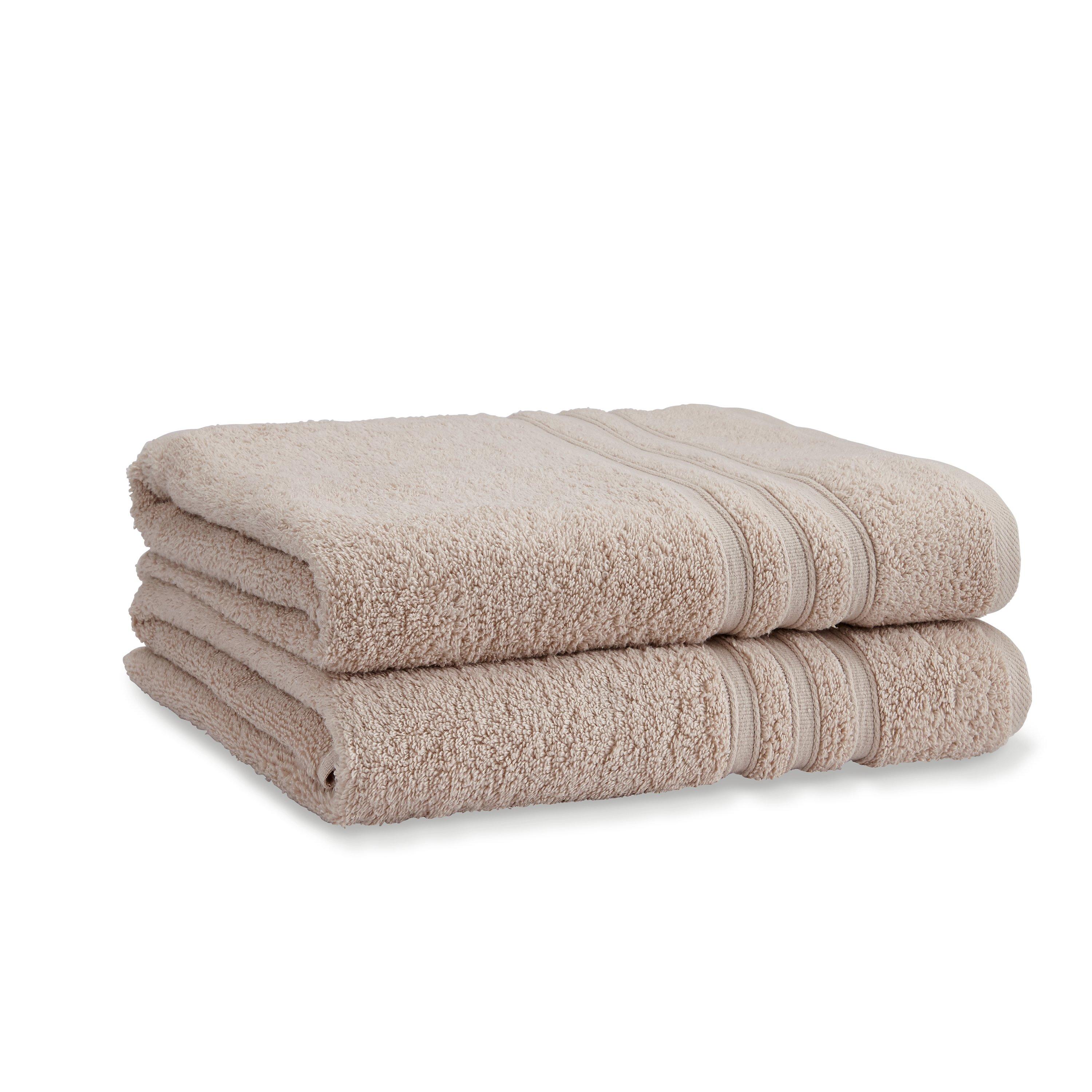 Natural - Catherine Lansfield - Zero Twist Cotton Bath Sheet Pair - 5
