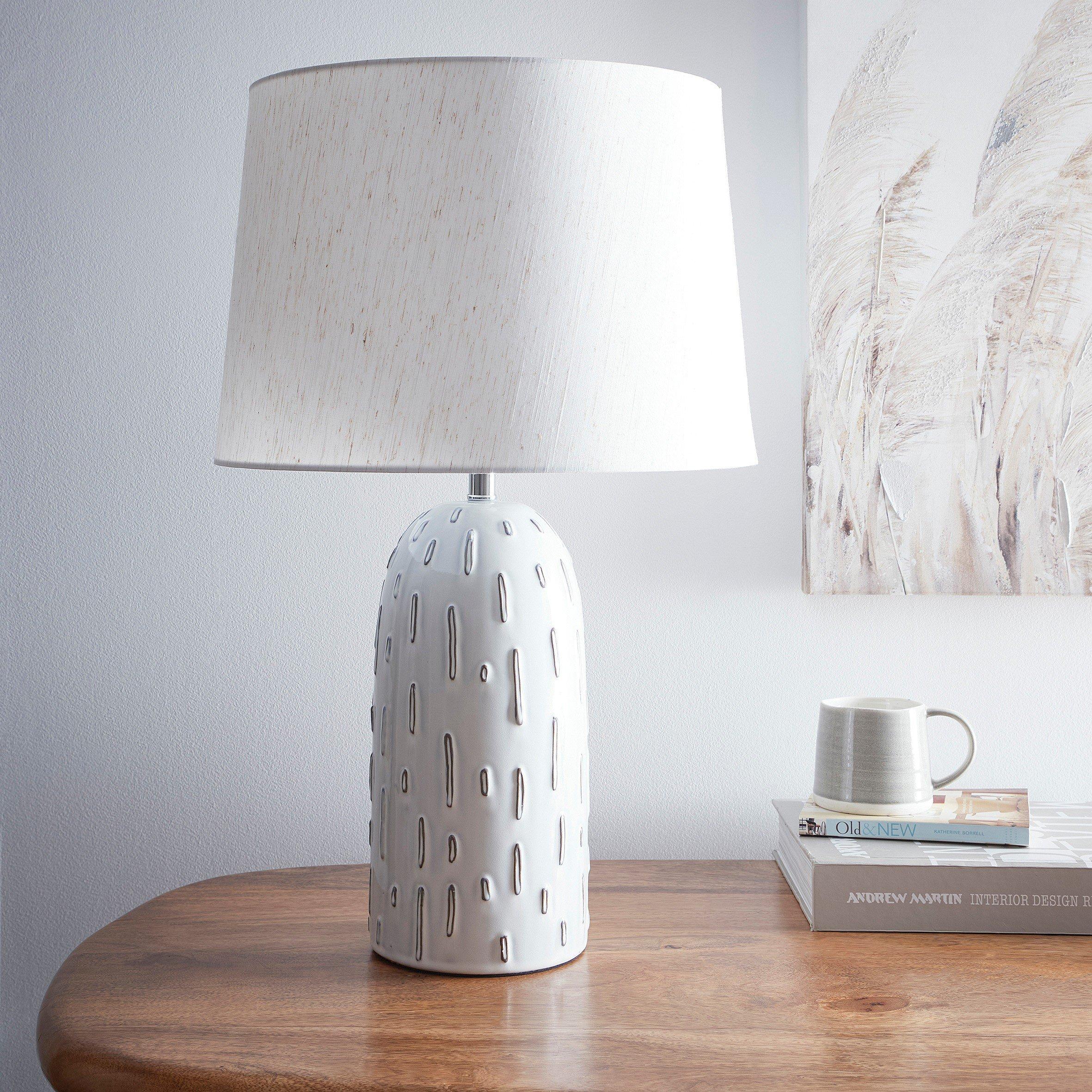 White - K Living - Madrid Ceramic Table Lamp - 1