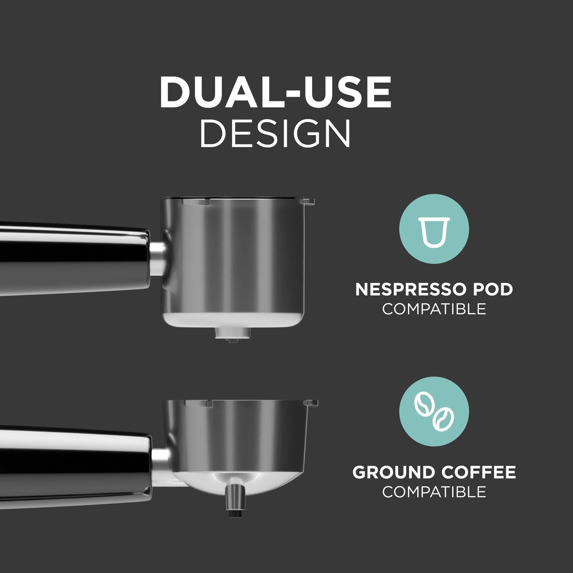 Black/Silver - DMD Collective - Espresso Coffee Machine - Capsule Compatible - 4