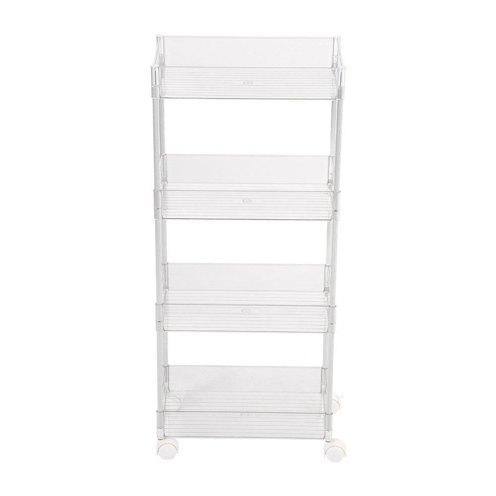 Clear - LIFE IDEAS - 4-Tier Transparent Rolling Storage Cart - 3