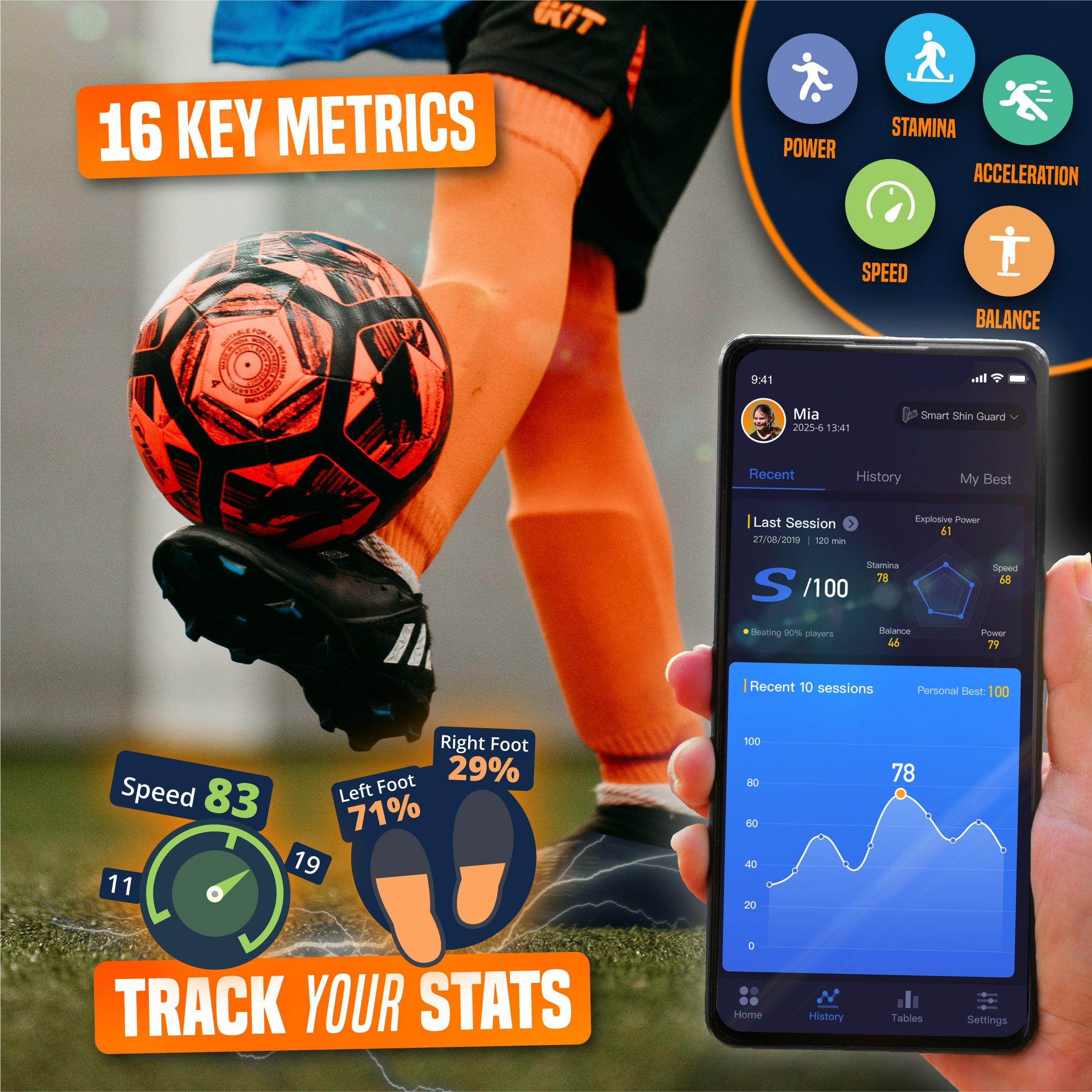 Black - Football Flick - Flick Smart Football Tracker with Shin Guards - 2