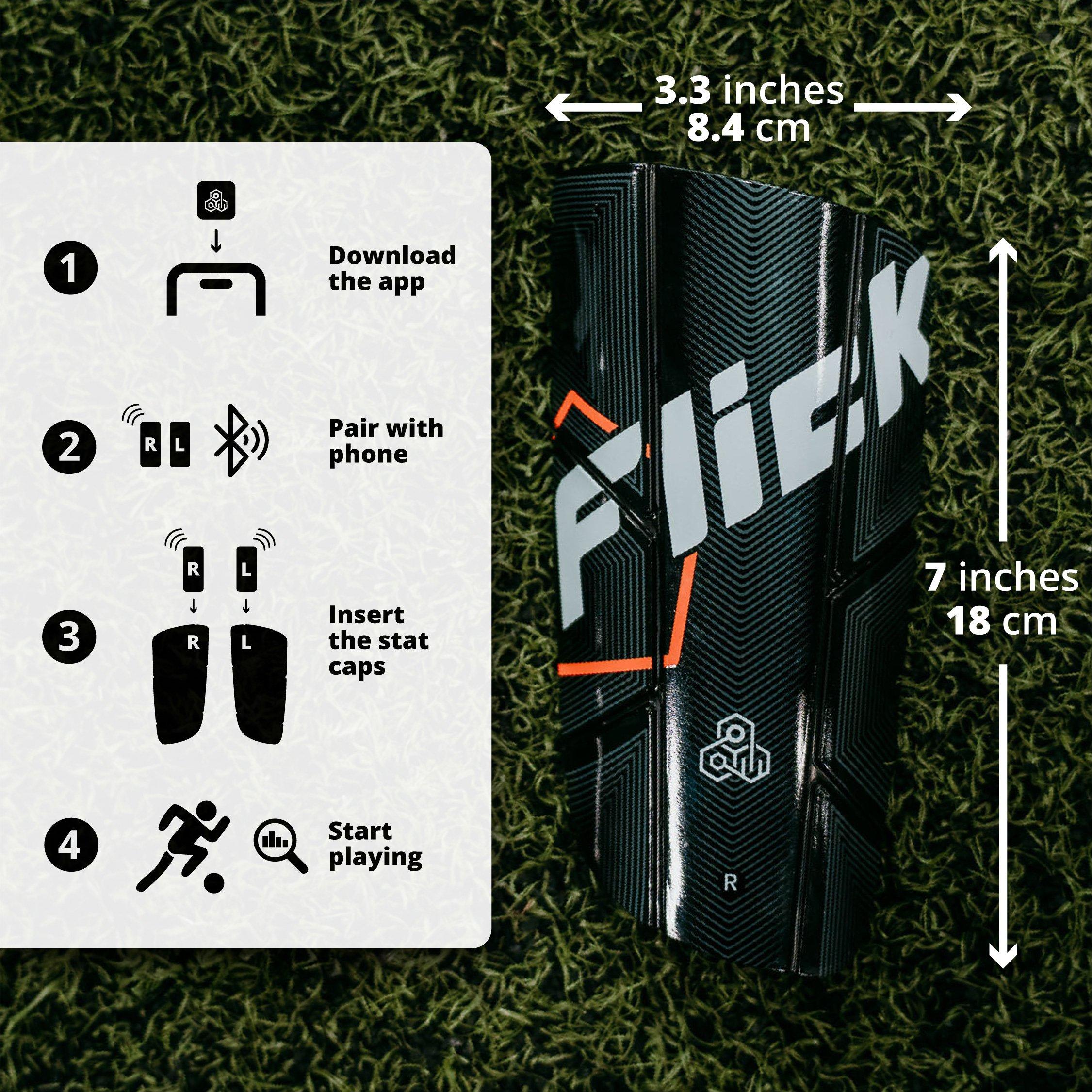 Black - Football Flick - Flick Smart Football Tracker with Shin Guards - 6