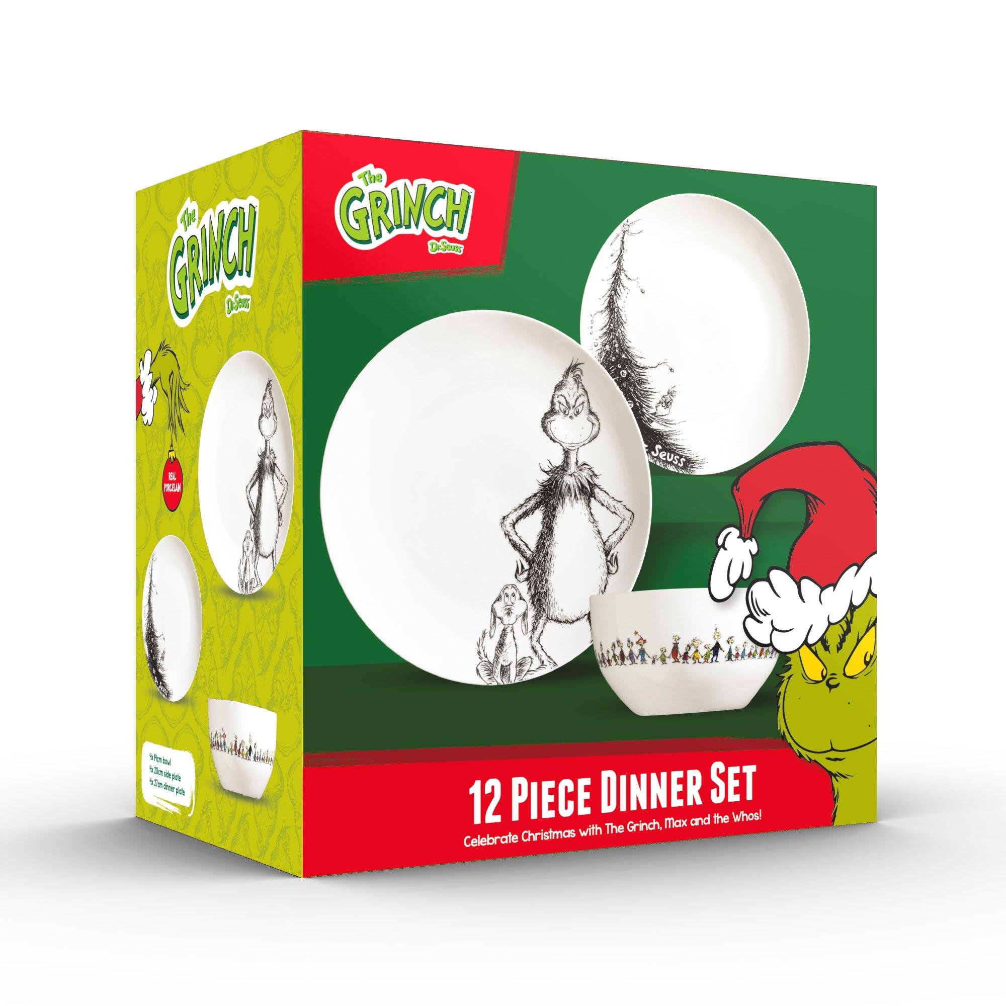 The Grinch  12Pcs & Max Dinner Set - White - 12 pc