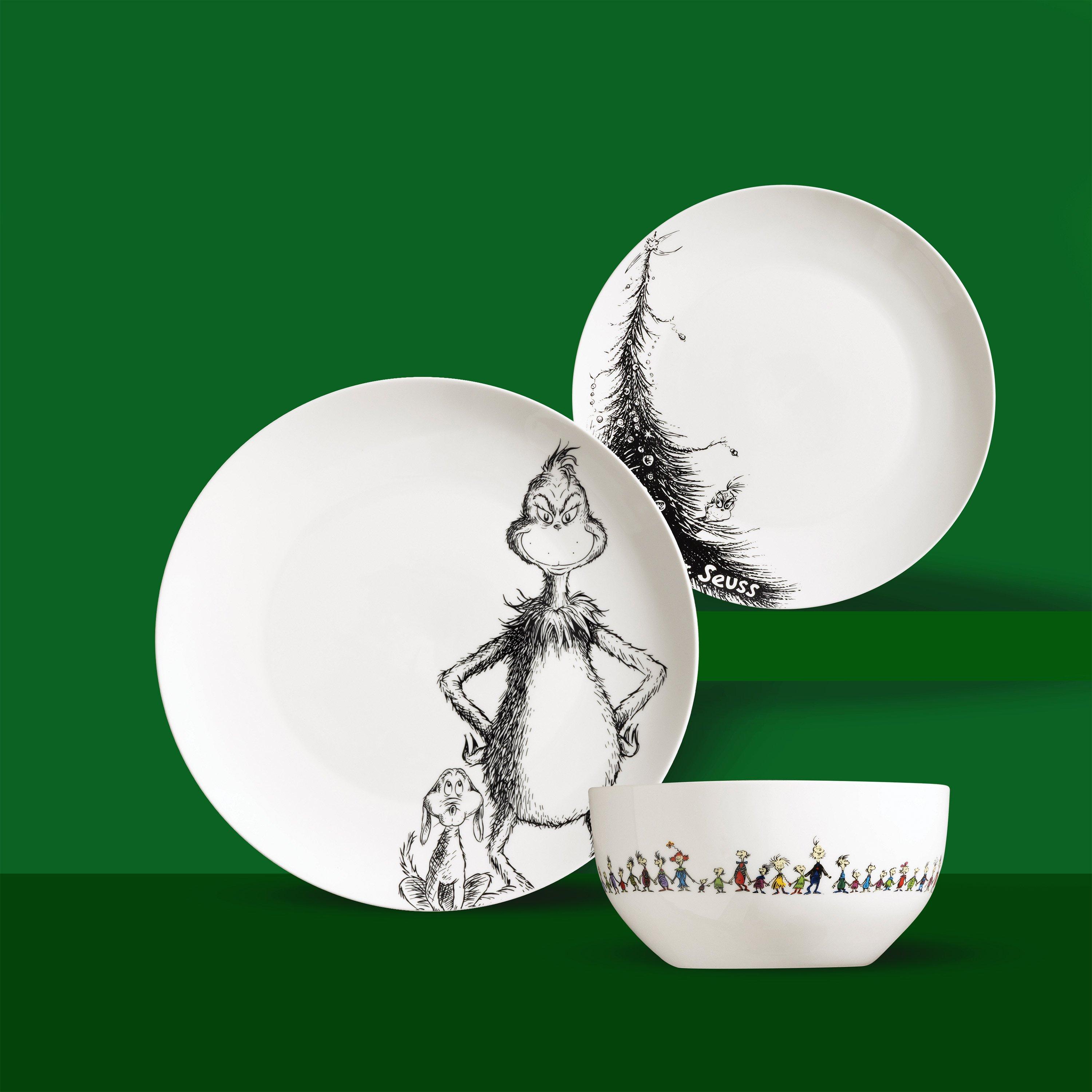 White - The Grinch - 12Pcs The Grinch & Max Dinner Set - 2