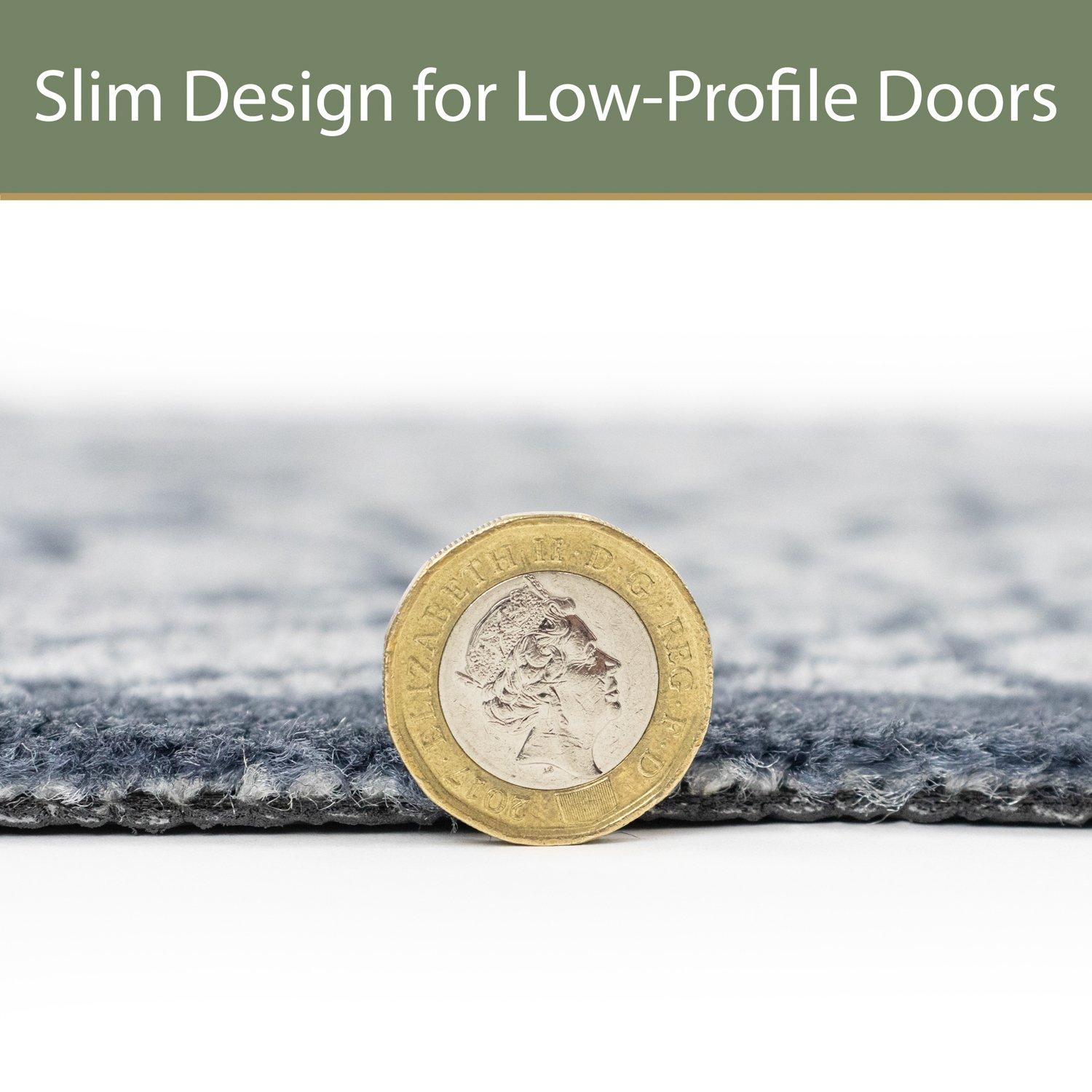 Grey - JVL - Mega Mat Entrance RunnerFlowers 57x150cm - 5