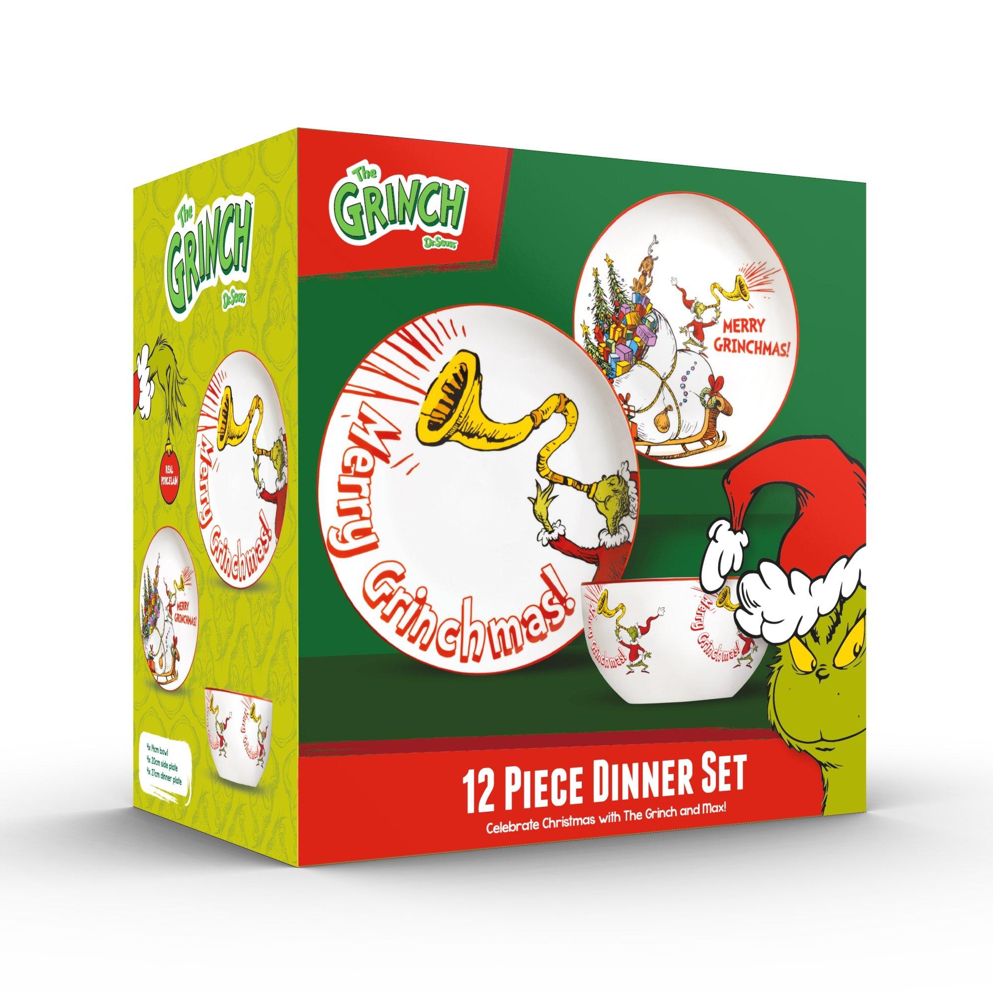 The Grinch 12 PIECE DINNER SET MERRY GRINCHMAS