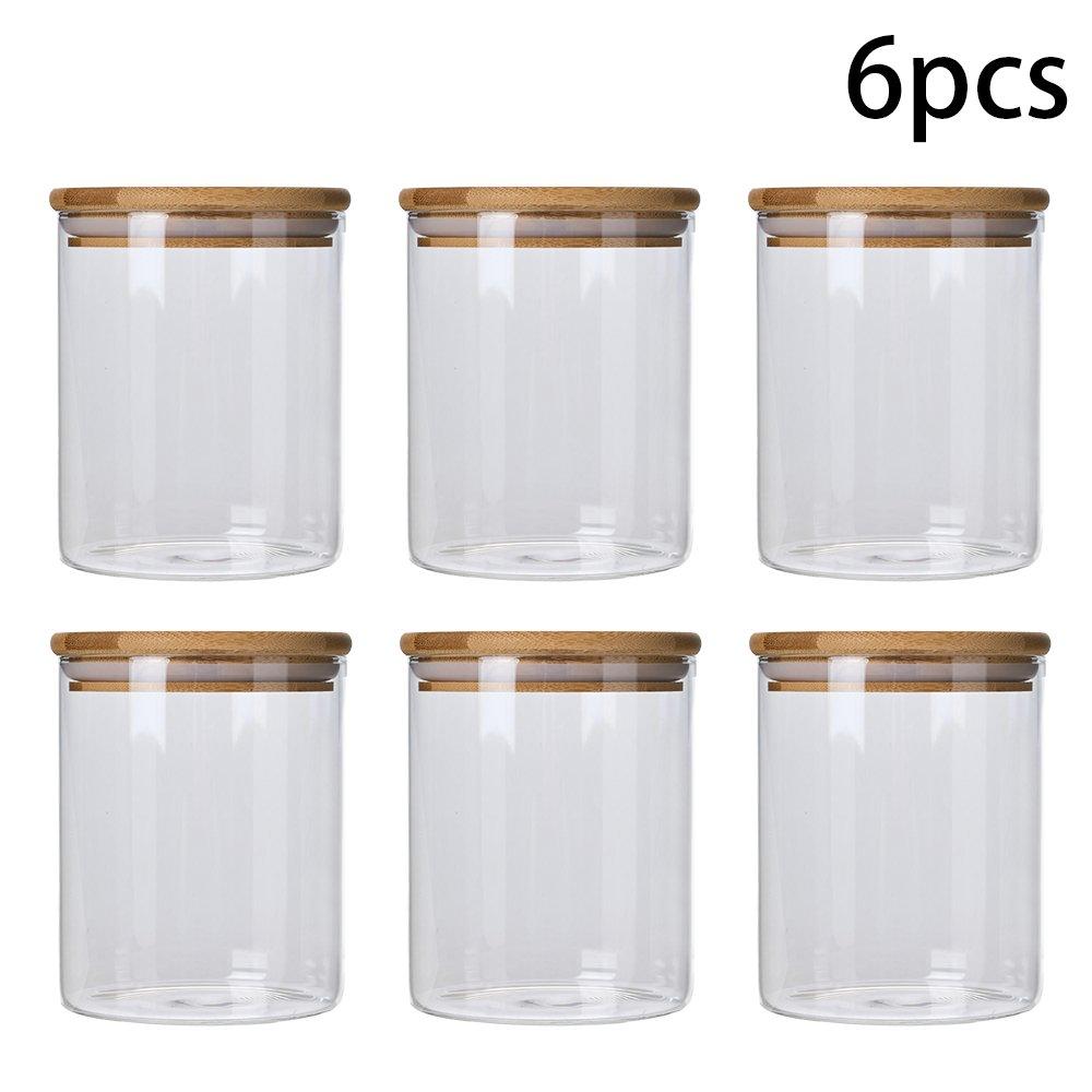 Clear1 - LIFE IDEAS - Glass Jars Storage Containers with Bamboo Lids - 3