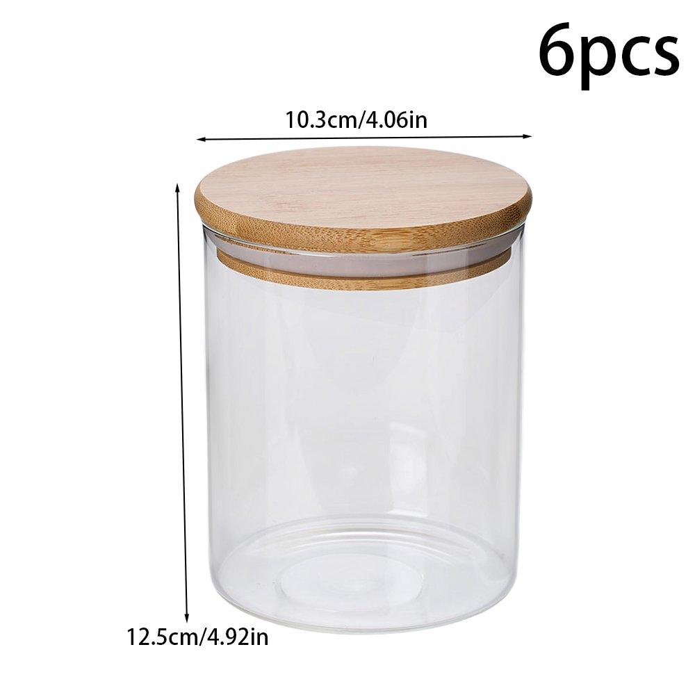 Clear1 - LIFE IDEAS - Glass Jars Storage Containers with Bamboo Lids - 4