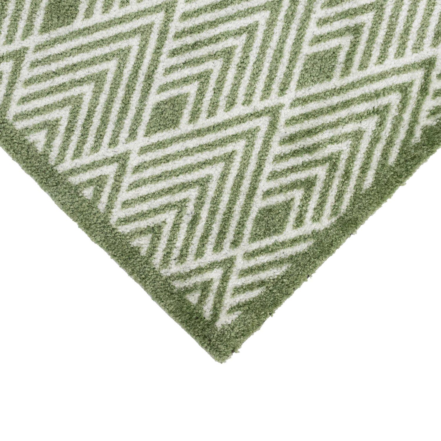 Green - JVL - Mega Mat Entrance Runner Geo 57x150cm - 2