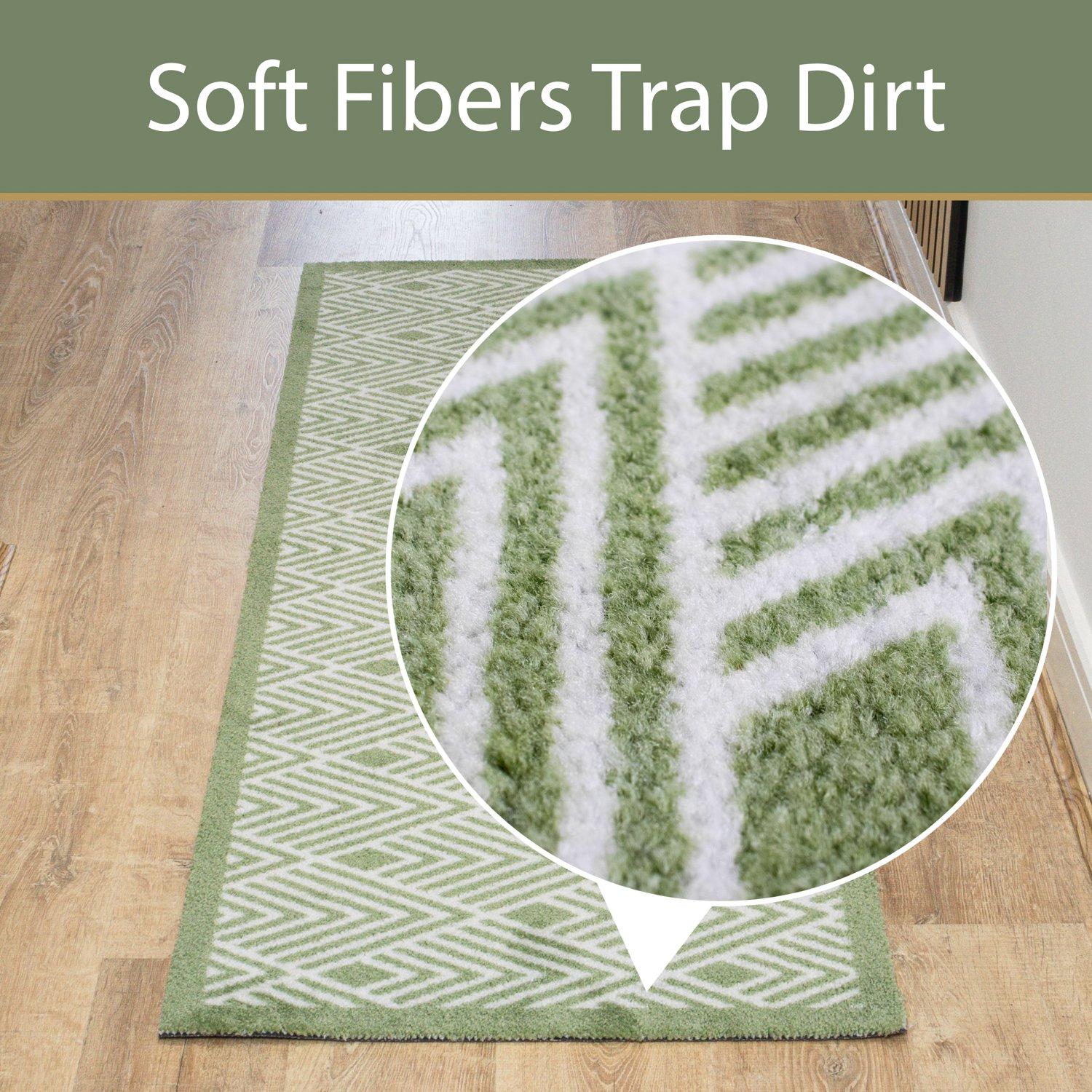 Green - JVL - Mega Mat Entrance Runner Geo 57x150cm - 6