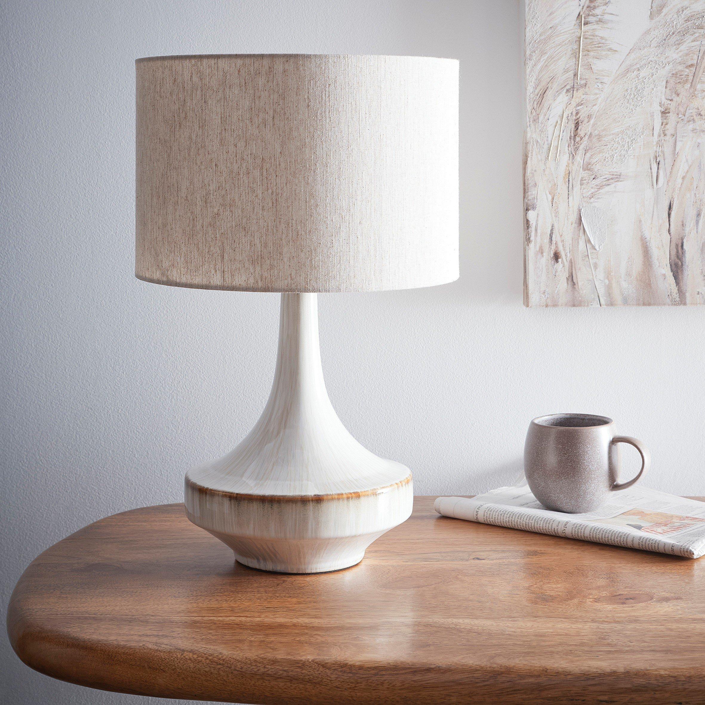 White - K Living - Porto Ceramic Table Lamp - 1
