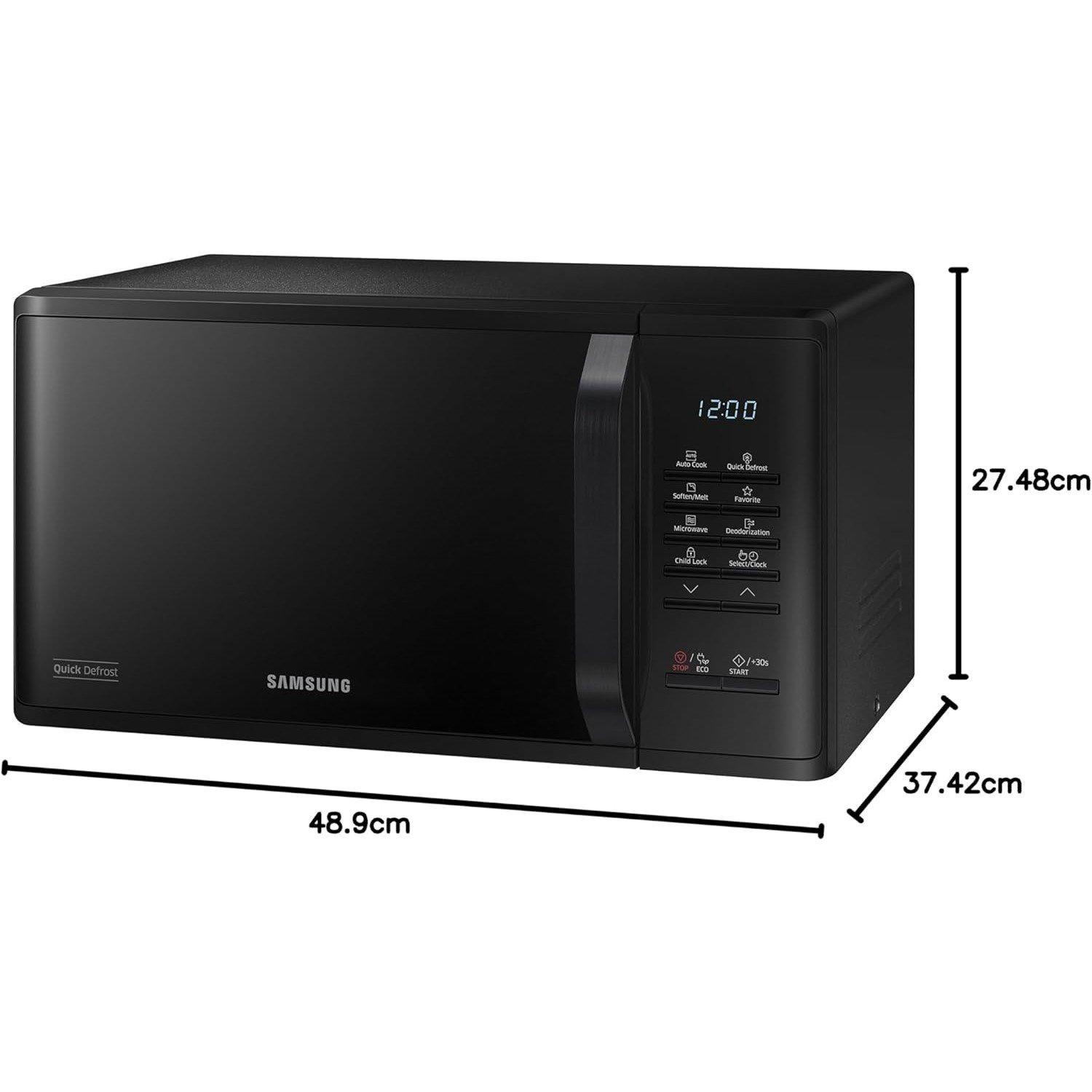 Black - Samsung - Samsung 800W 23L Standard Microwave MS23K3513AK - 9