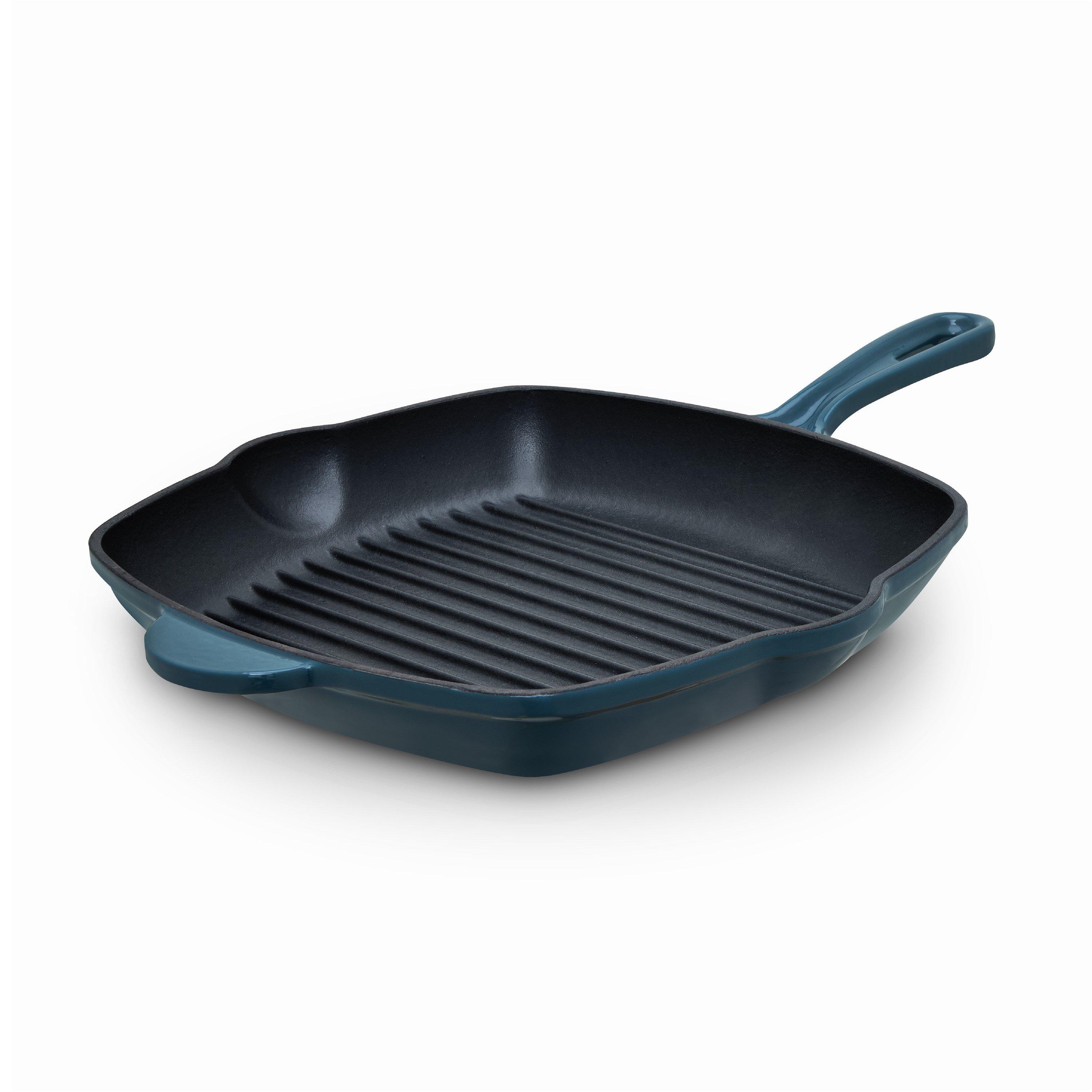 Teal - Barbary And Oak - Nattura 28cm Cast Iron Grill Pan Agave - 1