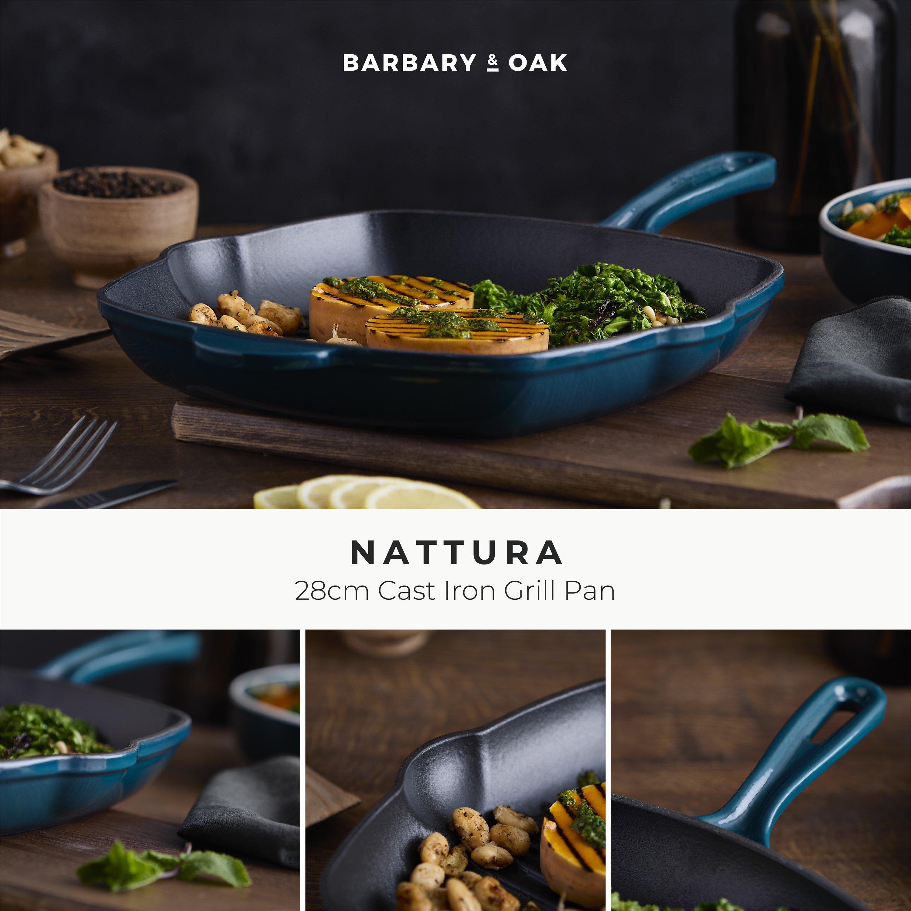 Teal - Barbary And Oak - Nattura 28cm Cast Iron Grill Pan Agave - 2