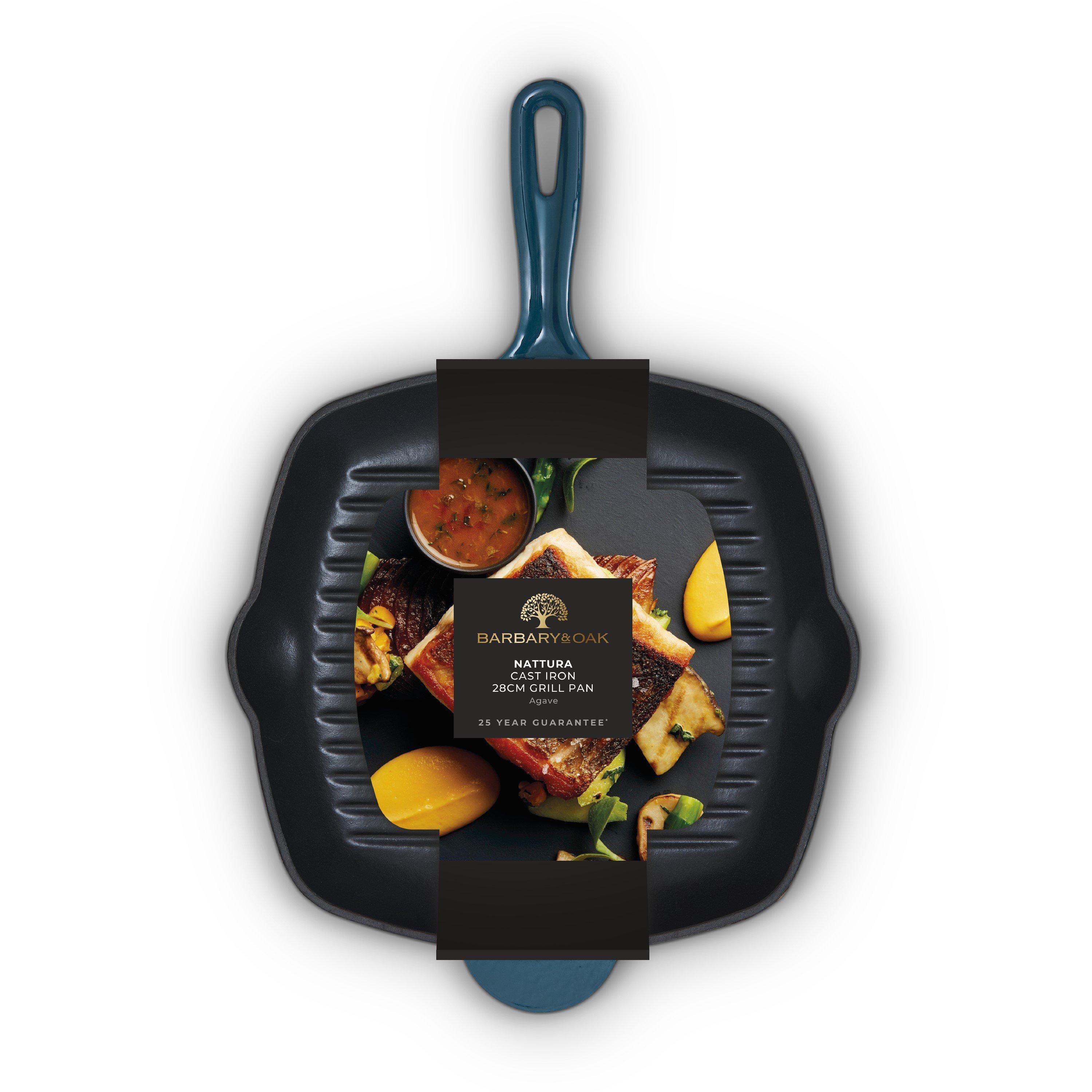 Teal - Barbary And Oak - Nattura 28cm Cast Iron Grill Pan Agave - 7