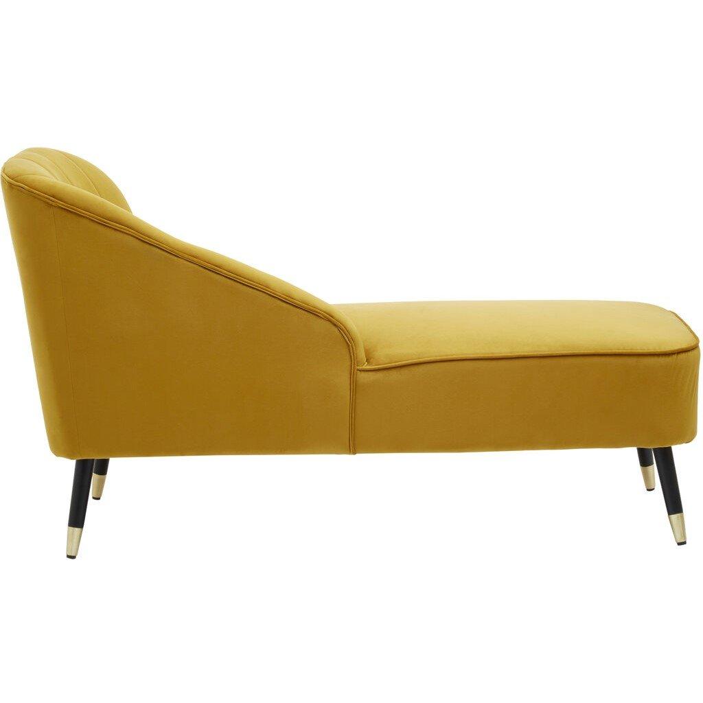Yellow - Interiors by Premier - Yvette Mustard Velvet Right Hand Chaise Loungue - 2