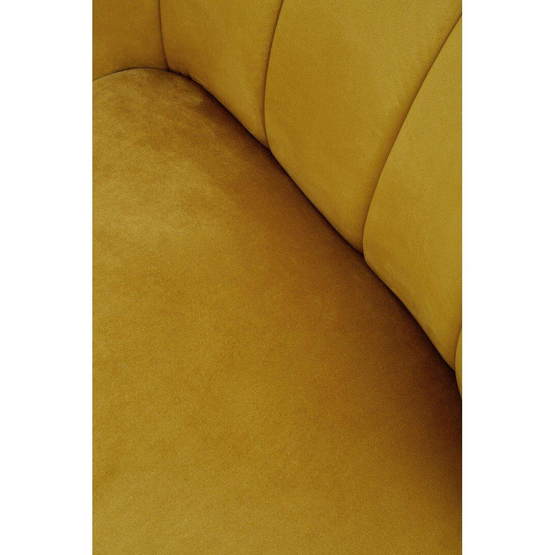 Yellow - Interiors by Premier - Yvette Mustard Velvet Right Hand Chaise Loungue - 3