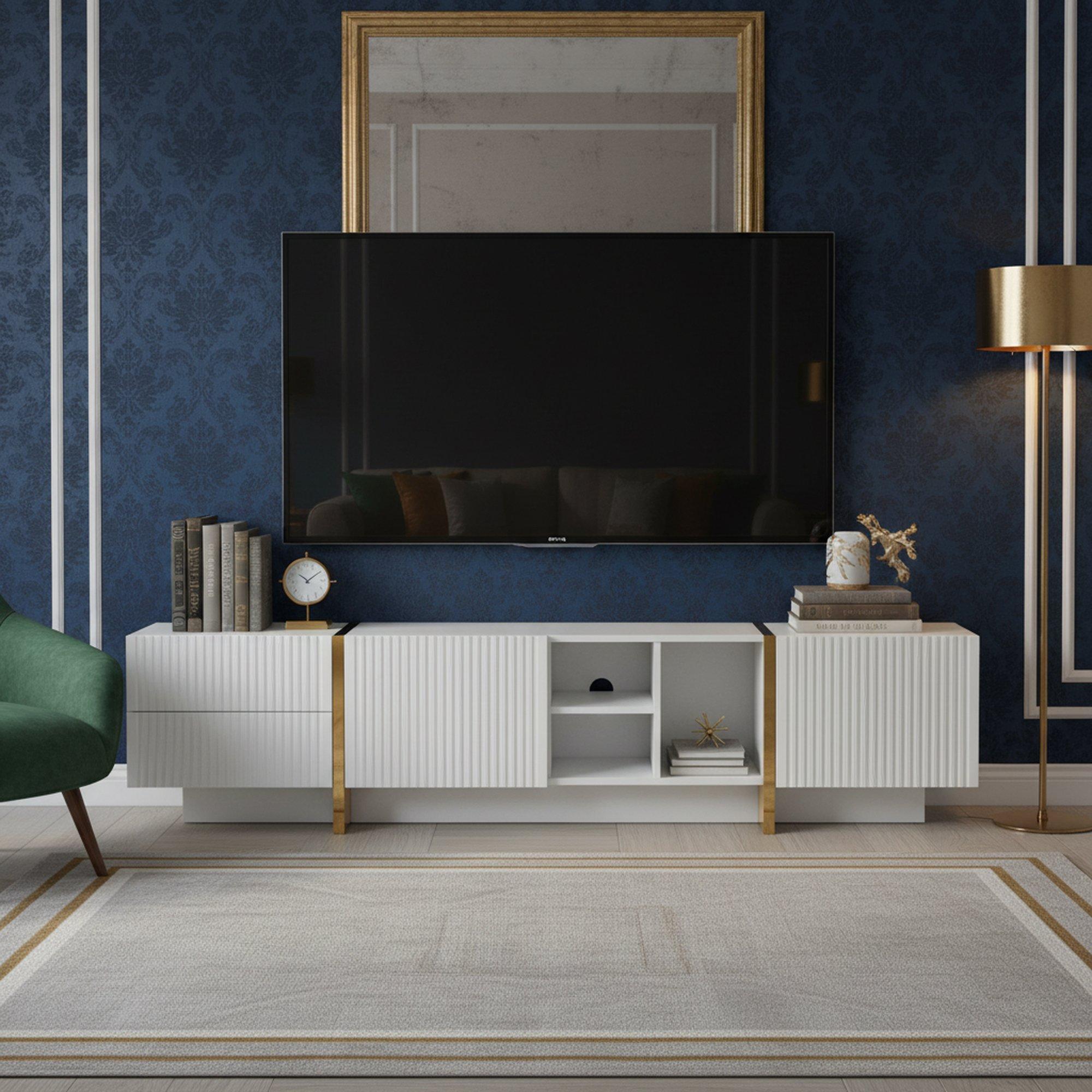 White - Urban Meuble - Modern TV Stand Sleek Style - 2