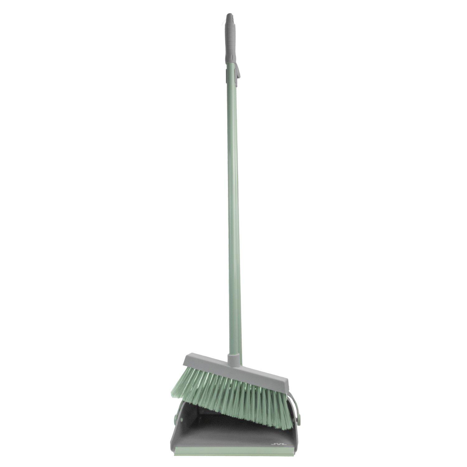 Grey - JVL - JVL Long Handle Lobby Dustpan and Brush Set - Grey - 2
