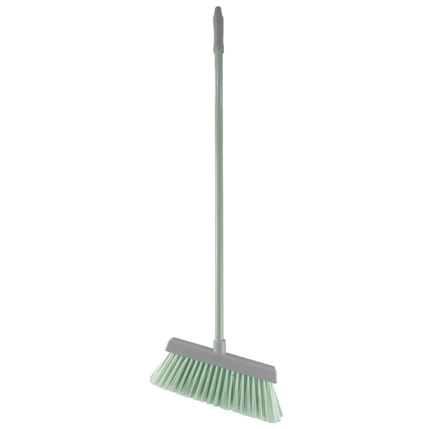 Grey - JVL - JVL Long Handle Lobby Dustpan and Brush Set - Grey - 3