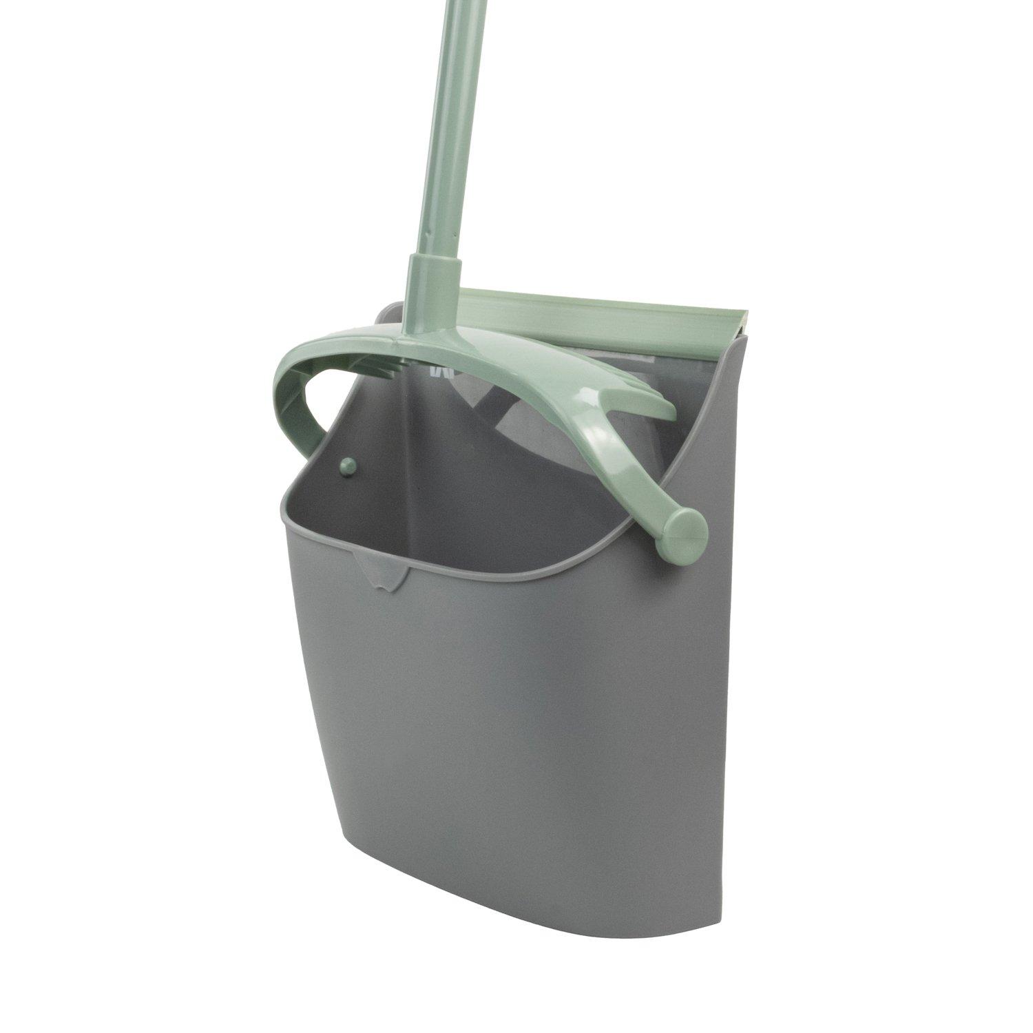 Grey - JVL - JVL Long Handle Lobby Dustpan and Brush Set - Grey - 4