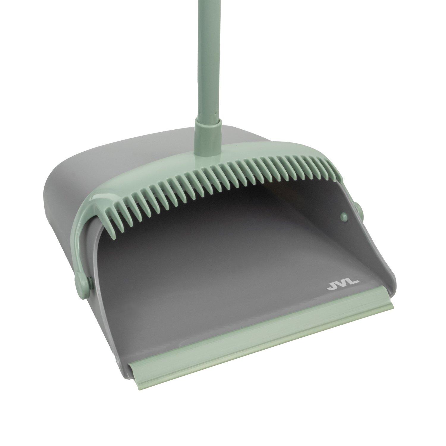 Grey - JVL - JVL Long Handle Lobby Dustpan and Brush Set - Grey - 5