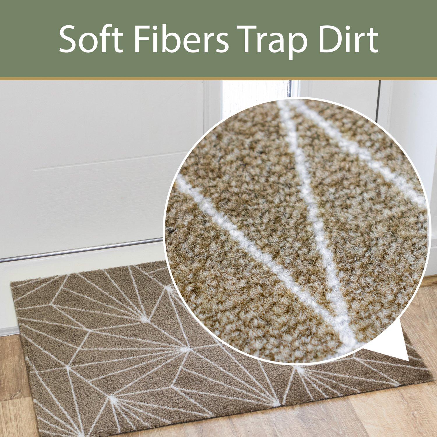 Brown - JVL - Mega Mat Entrance Doormat Geo 50x75cm - 6