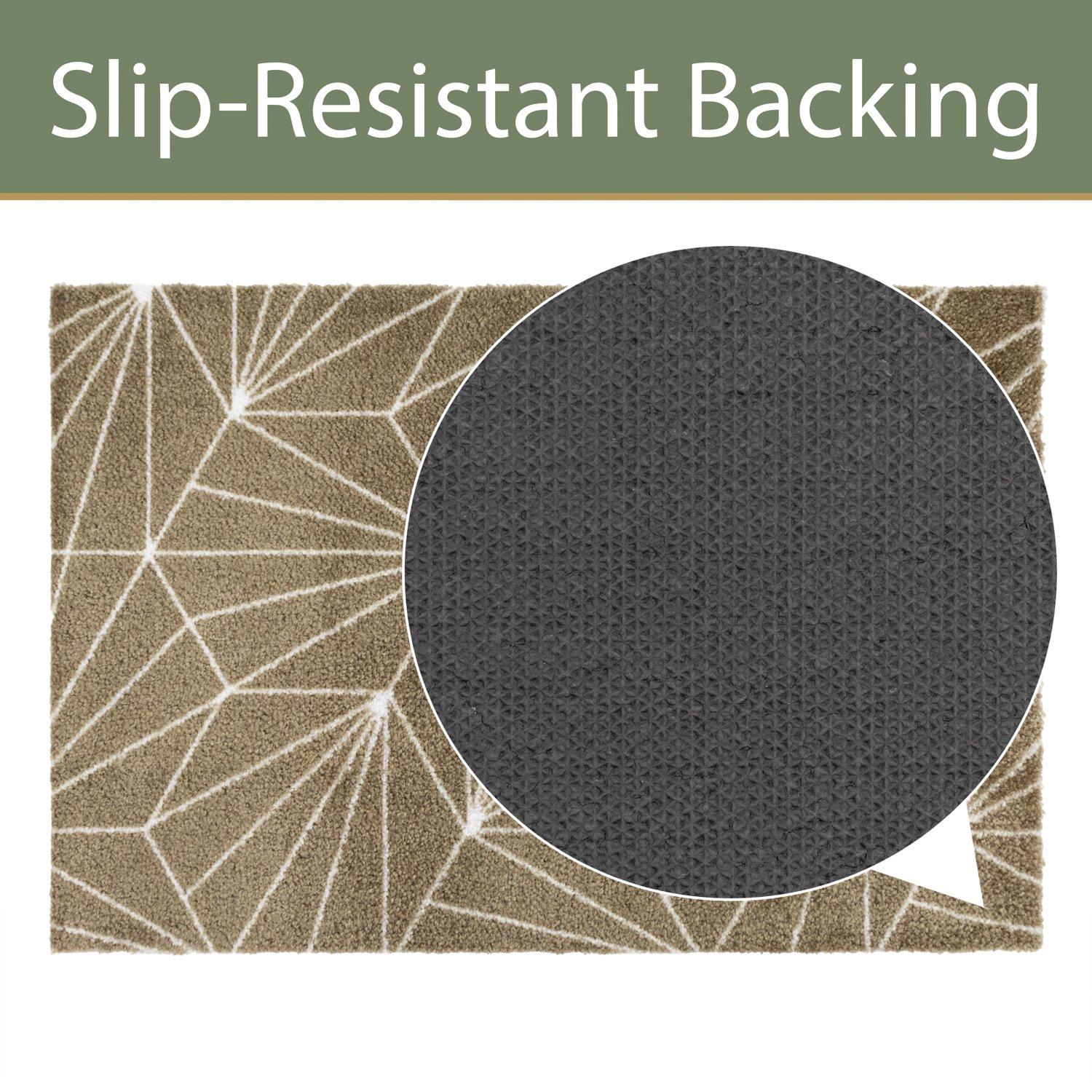 Brown - JVL - Mega Mat Entrance Doormat Geo 50x75cm - 7