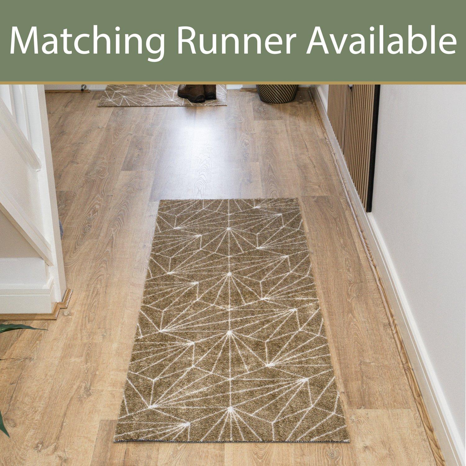 Brown - JVL - Mega Mat Entrance Doormat Geo 50x75cm - 8