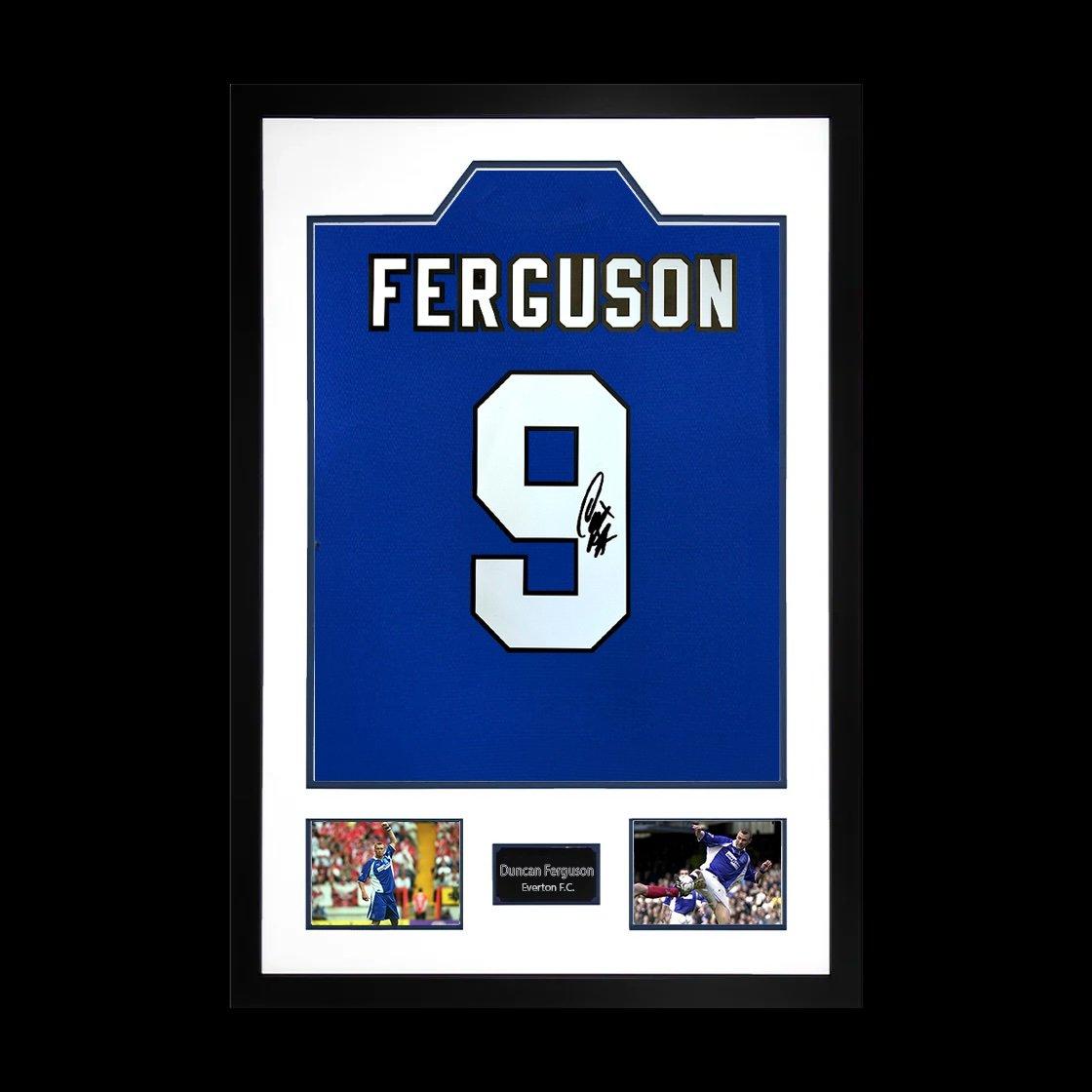 Blue - The Fan Cave - Duncan Ferguson Signed Everton Shirt Premium Frame - 1