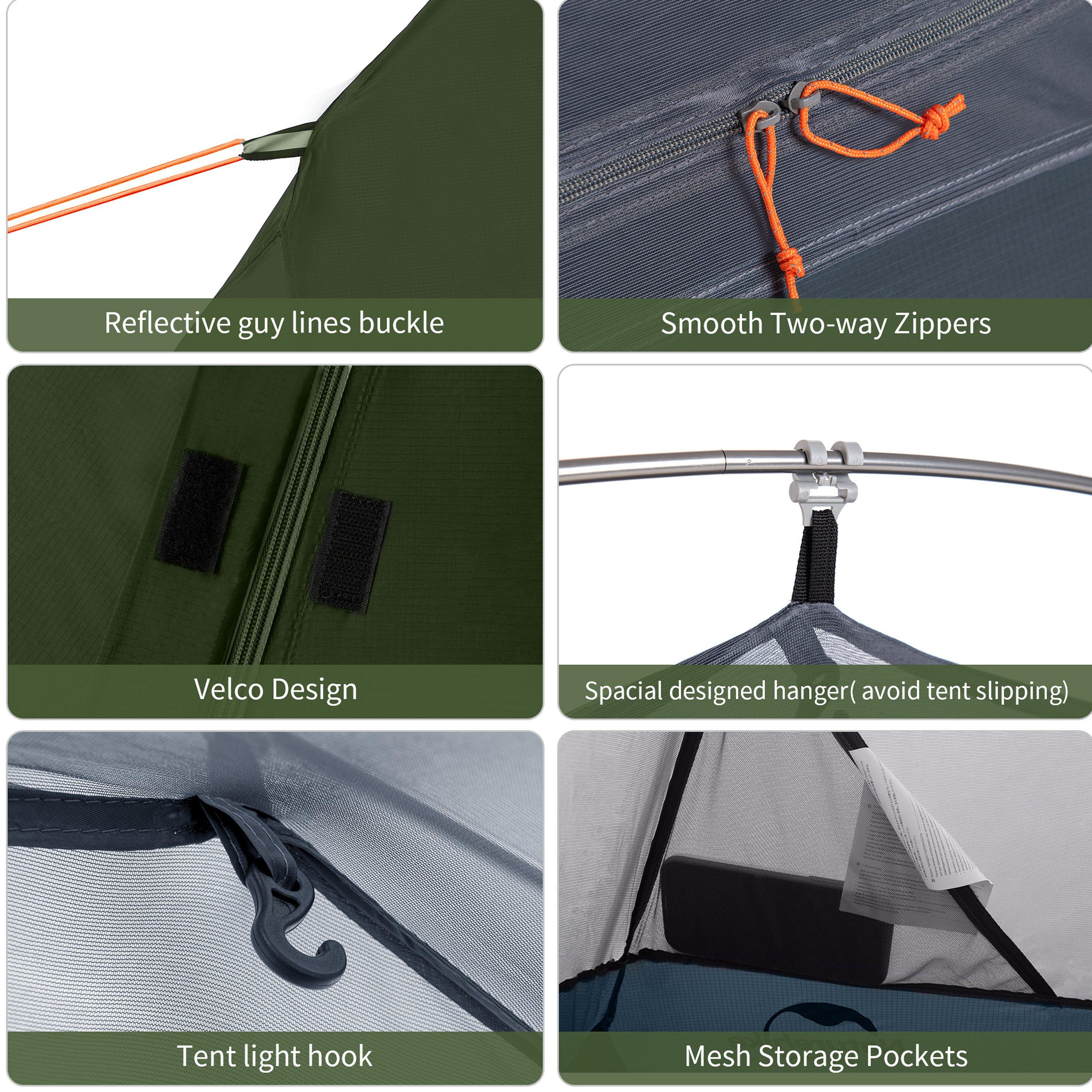 Forest Green - Naturehike - Naturehike Ultralight 1-Person Cycling Tent - 4