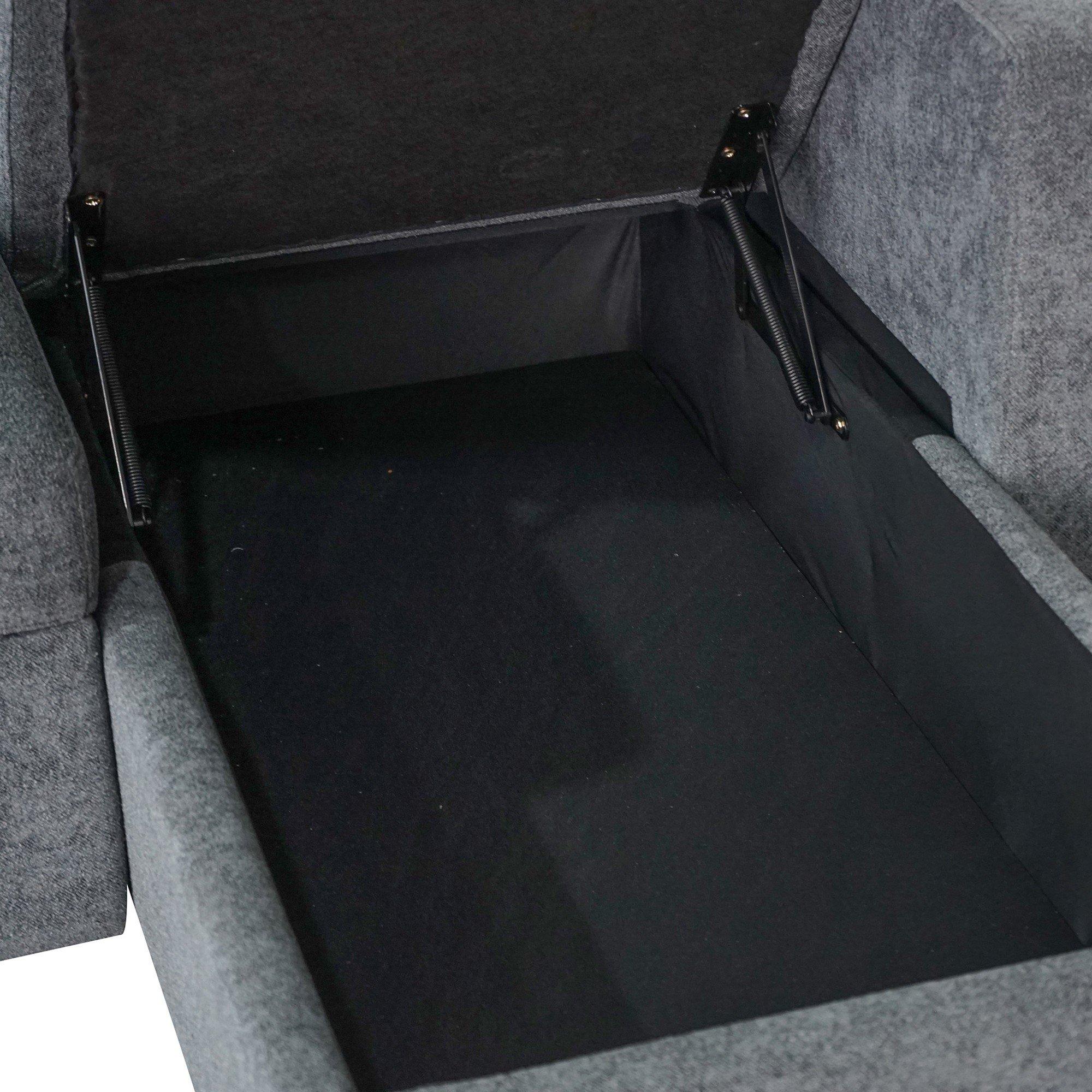 Charcoal - Aspire - Nexis Corner Sofa Bed with Storage, Chaise on the - 6