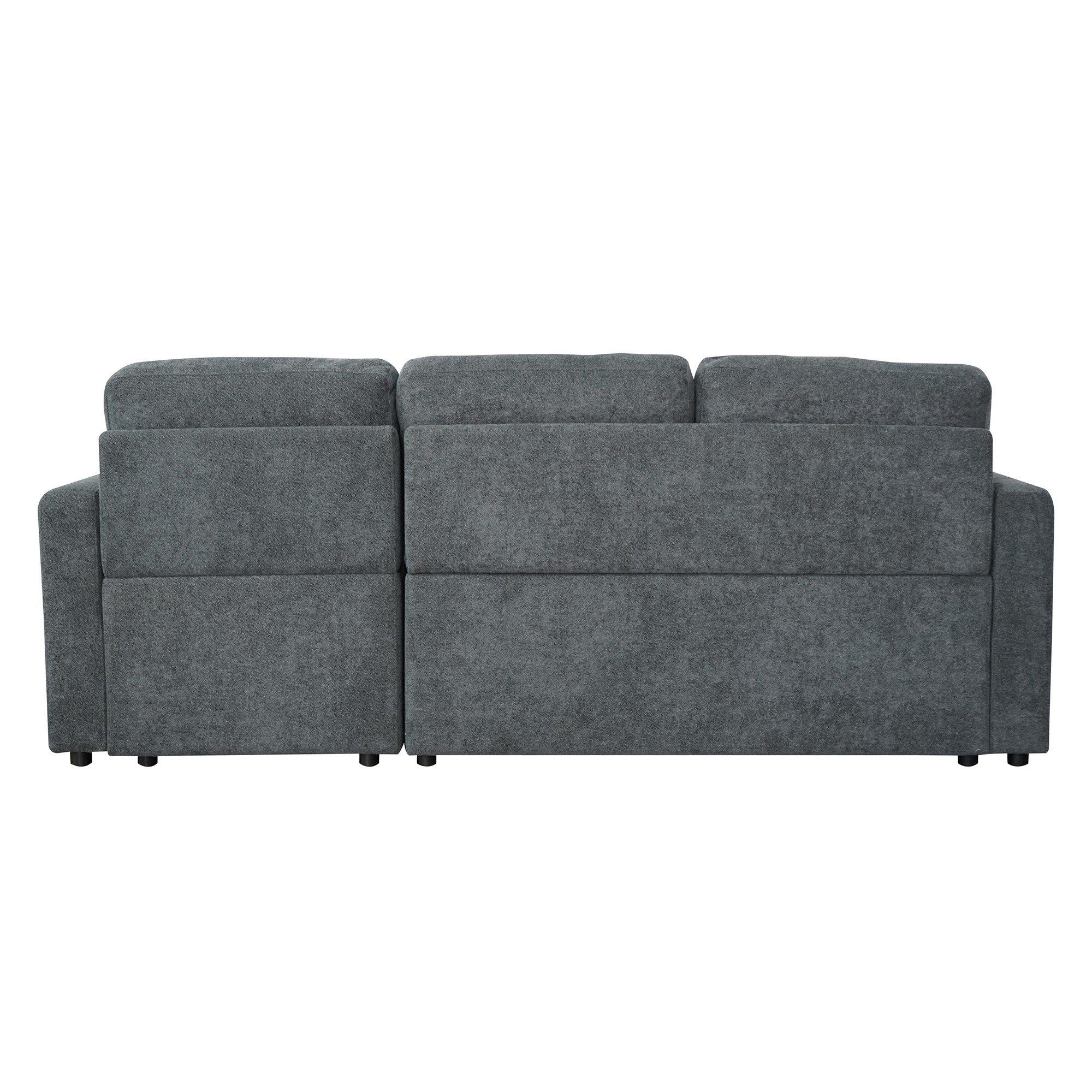 Charcoal - Aspire - Nexis Corner Sofa Bed with Storage, Chaise on the - 7