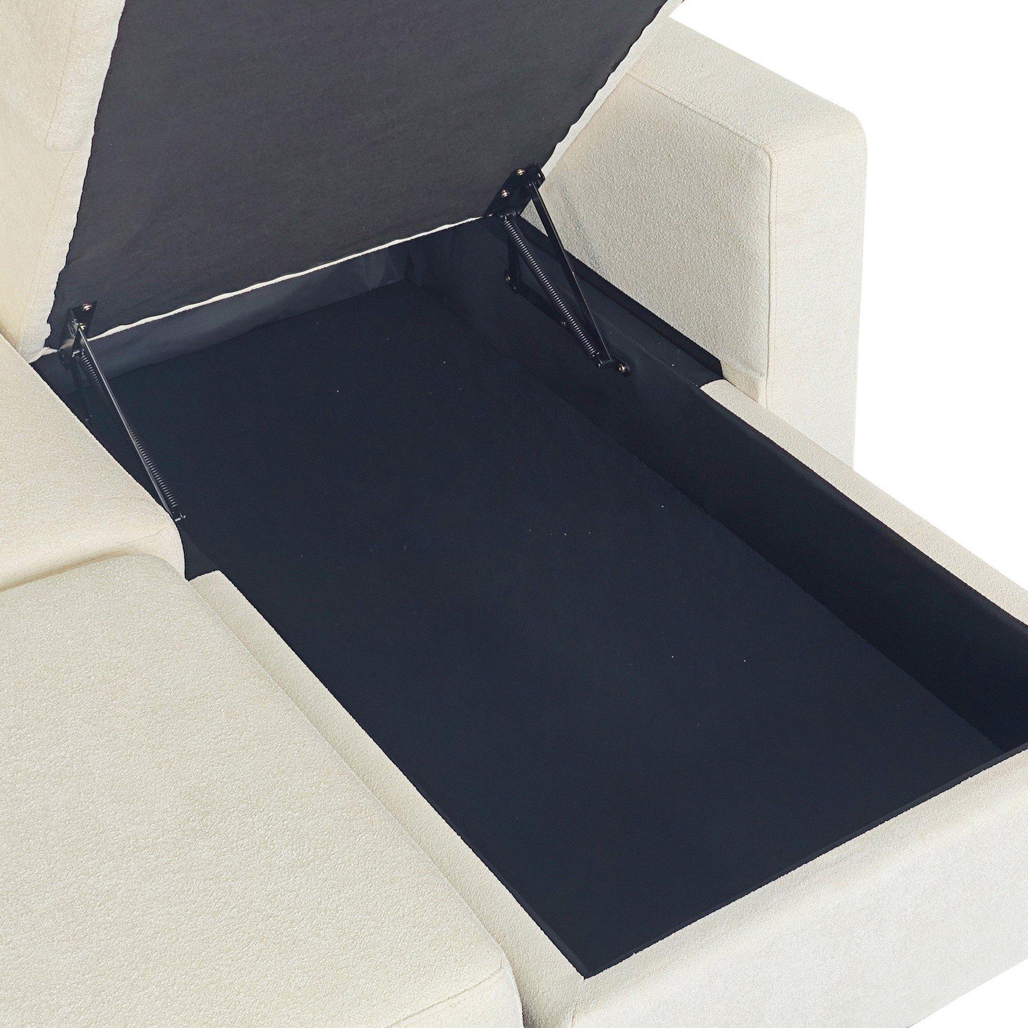 Natural - Aspire - Nexis Corner Sofa Bed with Storage, Chaise on the - 5