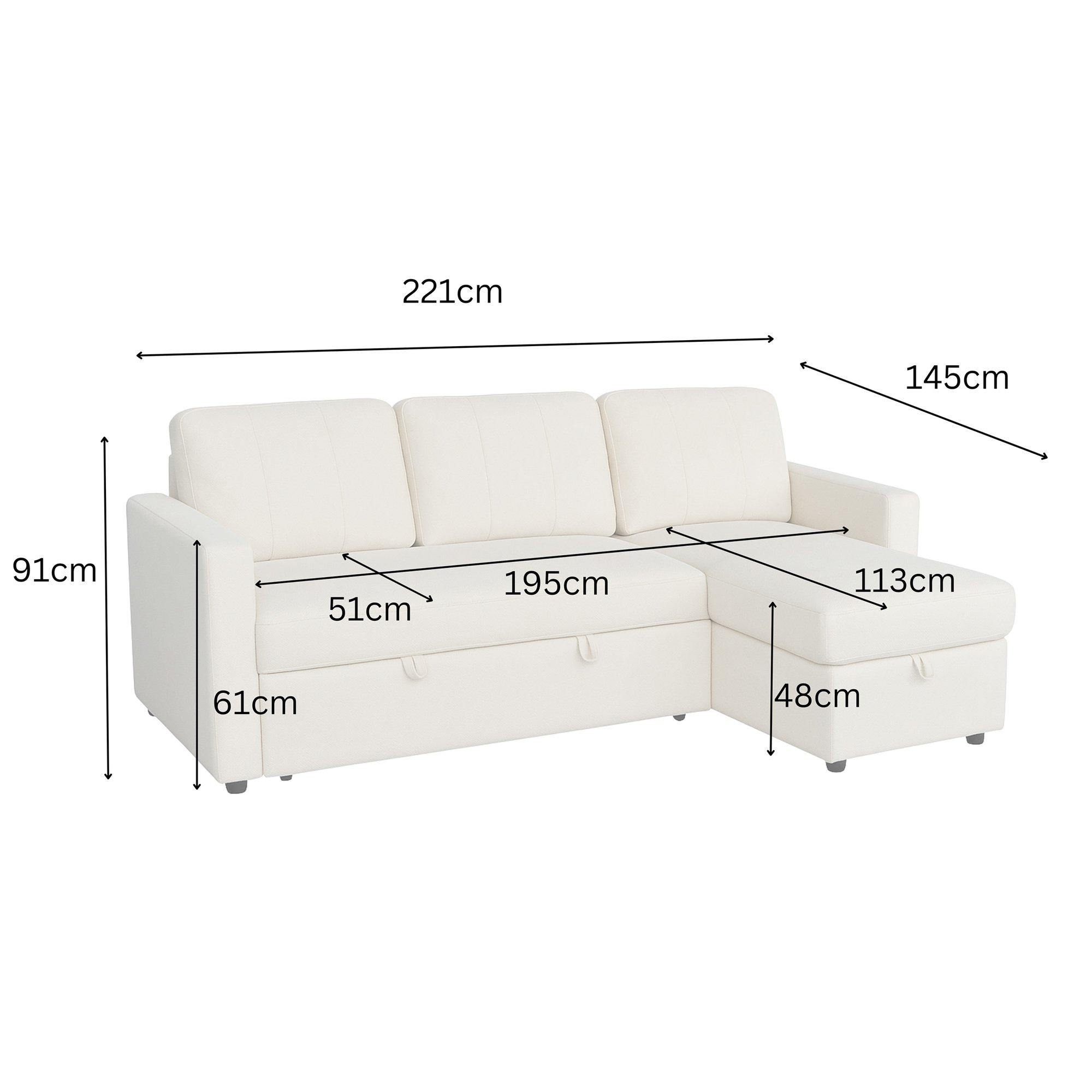 Natural - Aspire - Nexis Corner Sofa Bed with Storage, Chaise on the - 8