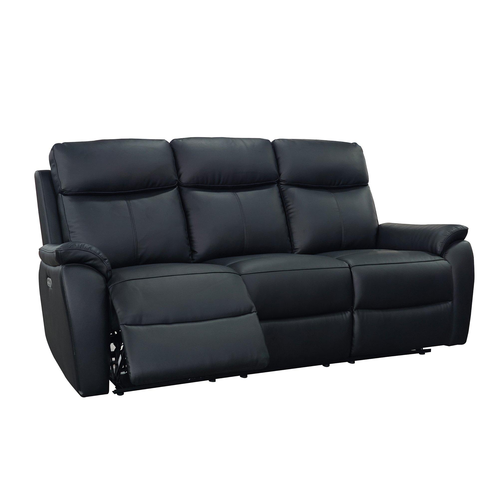 Black - Aspire - Kingsmere 3 Seater Power Recliner Sofa - 3