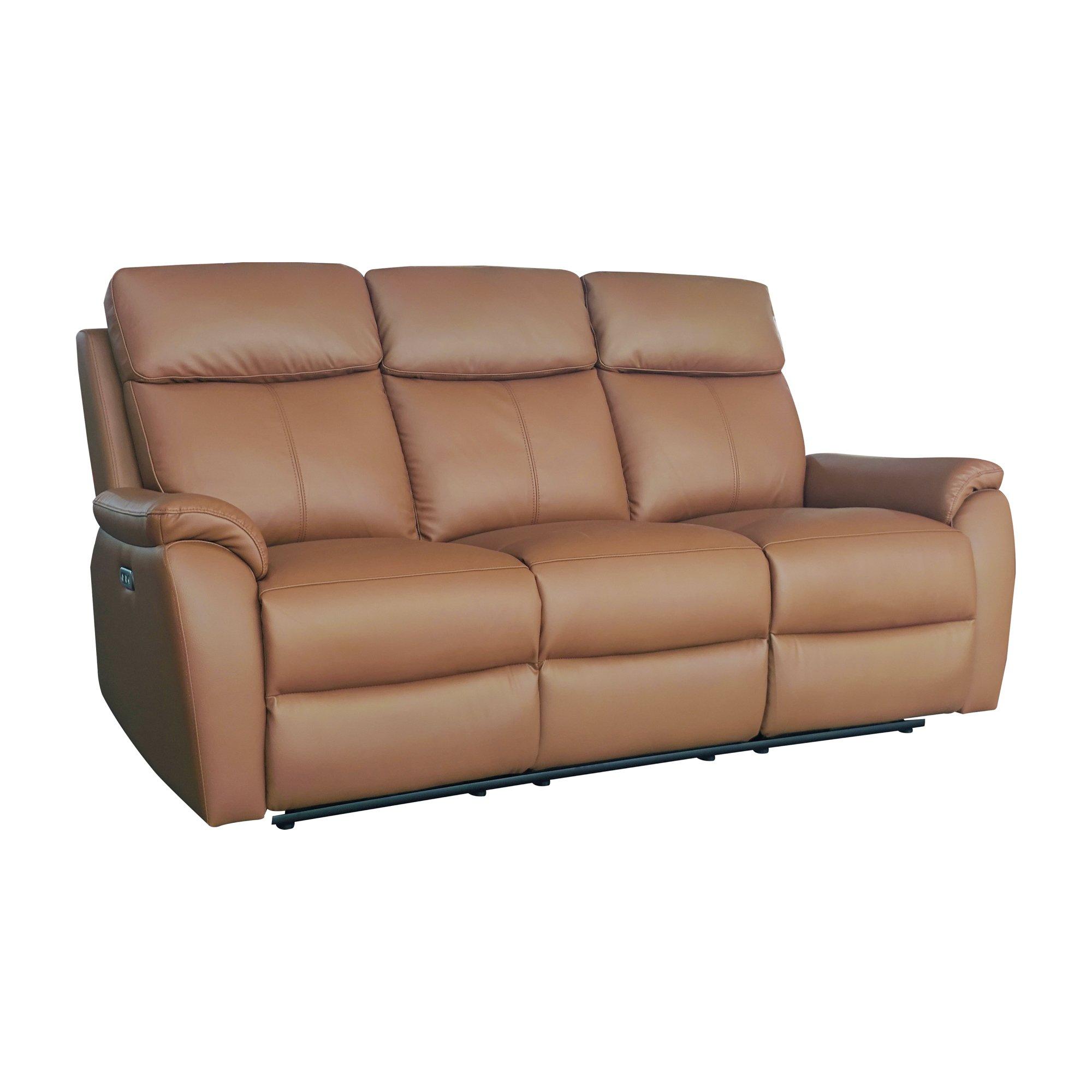 Tan - Aspire - Kingsmere 3 Seater Power Recliner Sofa - 2