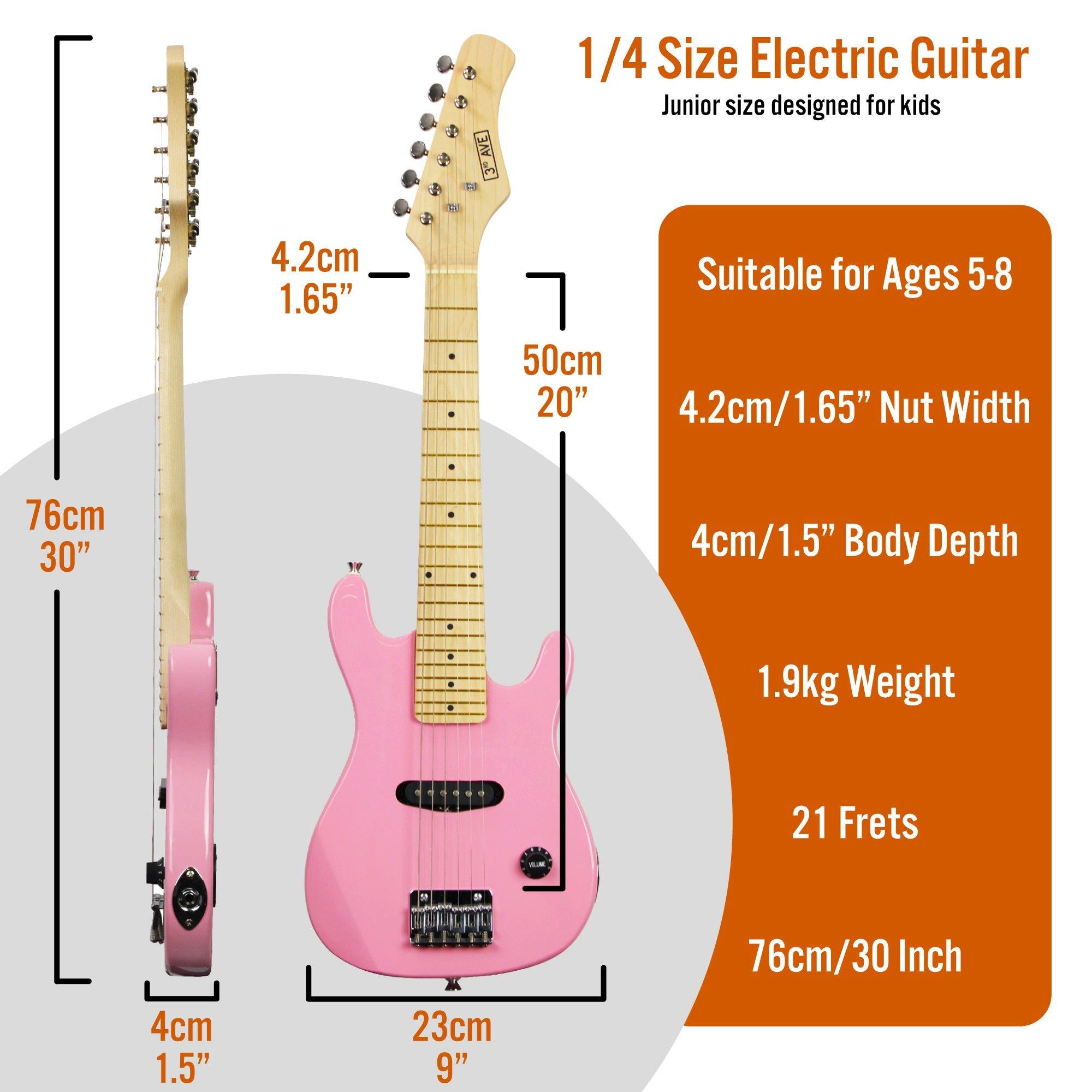Pink - 3rd Avenue - 3rd Avenue Junior Electric Guitar Pack - Black & W - 2