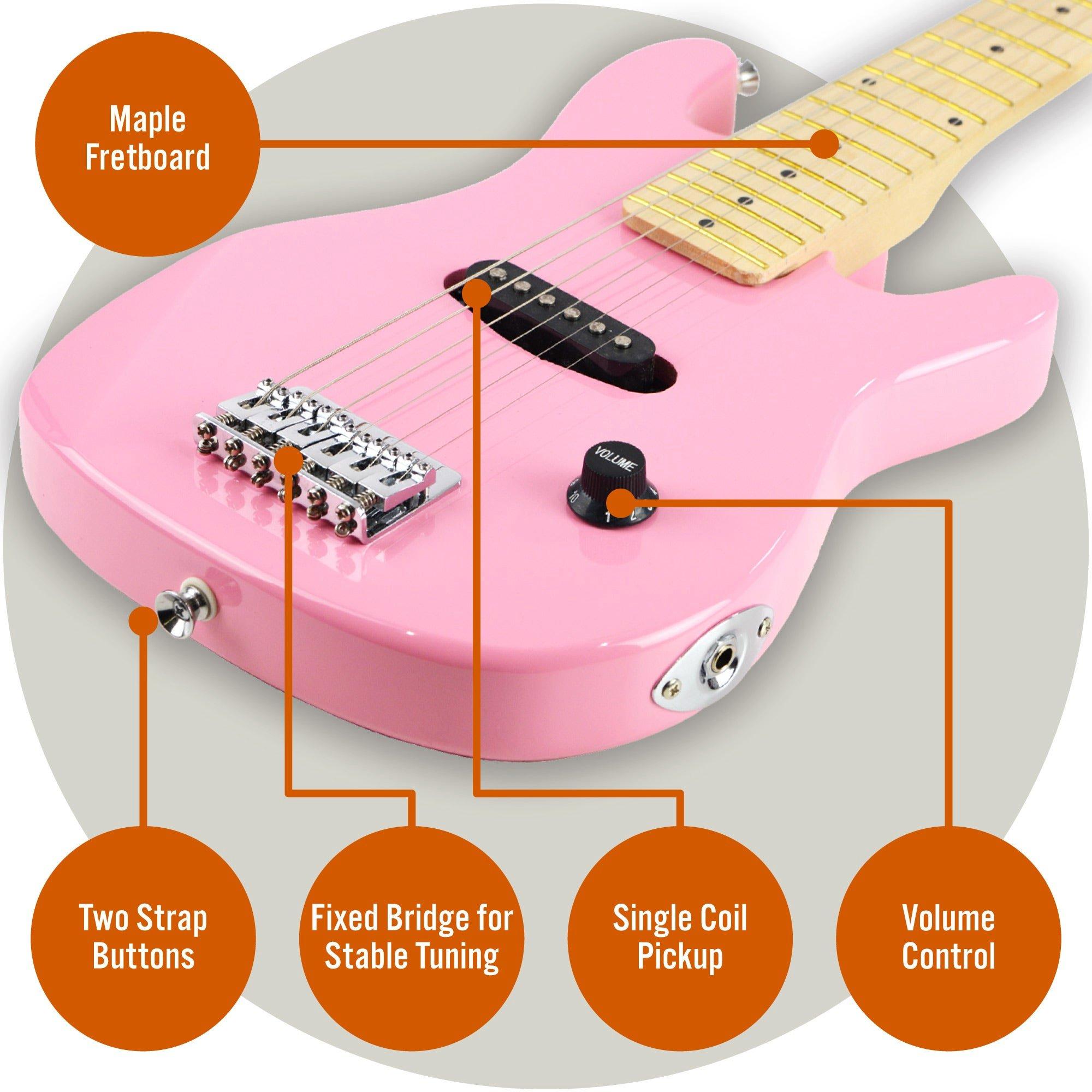Pink - 3rd Avenue - 3rd Avenue Junior Electric Guitar Pack - Black & W - 4