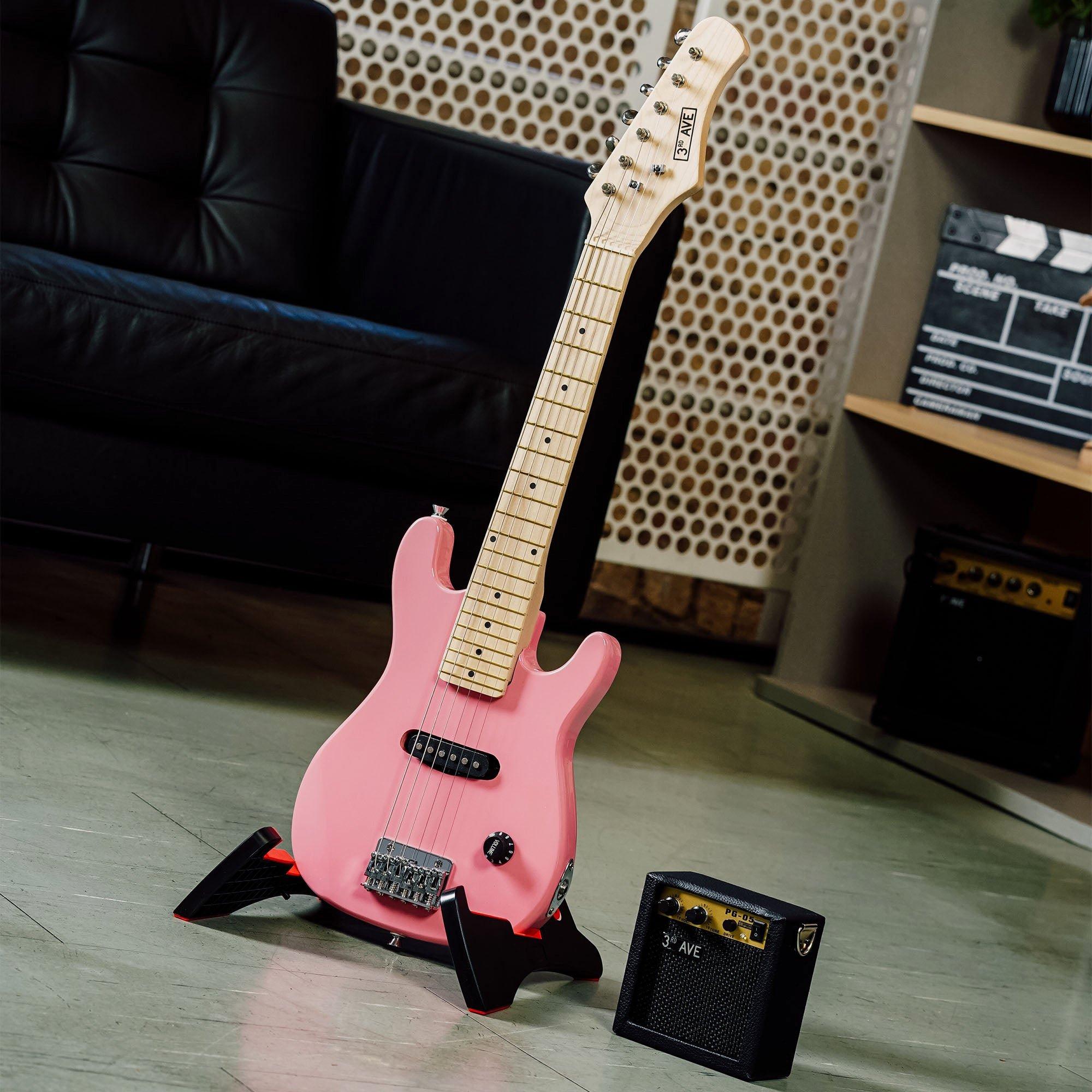 Pink - 3rd Avenue - 3rd Avenue Junior Electric Guitar Pack - Black & W - 6