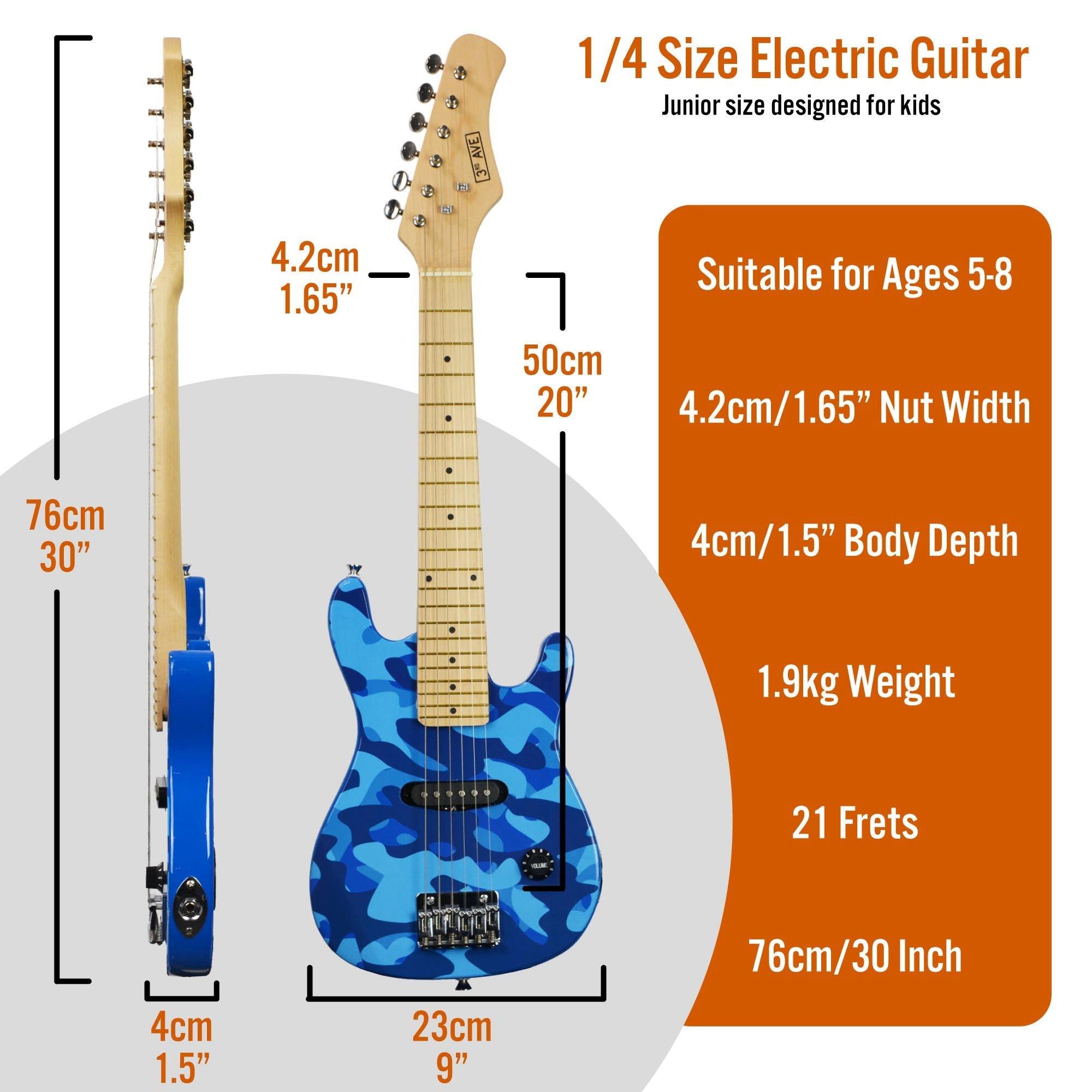Blue Camo - 3rd Avenue - 3rd Avenue Junior Electric Guitar Pack - Black & W - 2