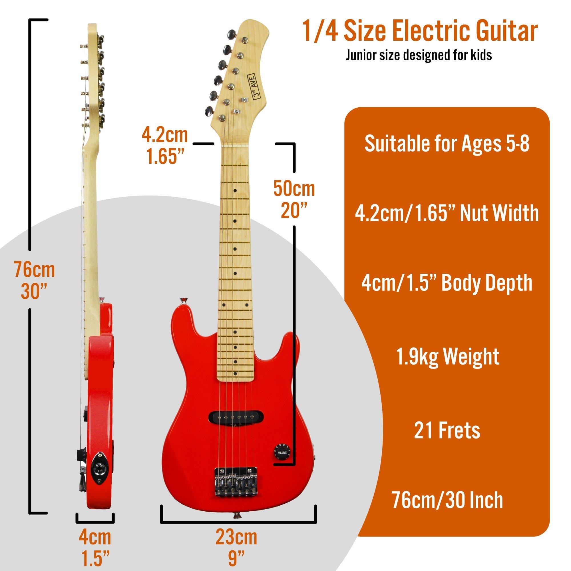 Red - 3rd Avenue - 3rd Avenue Junior Electric Guitar Pack - Black & W - 2