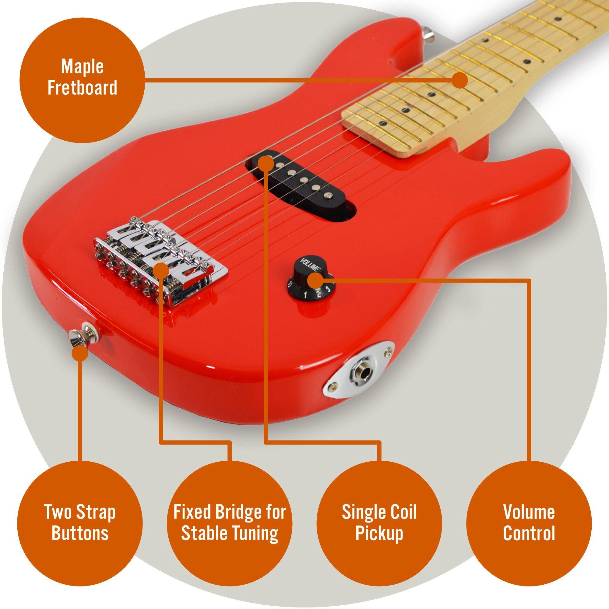 Red - 3rd Avenue - 3rd Avenue Junior Electric Guitar Pack - Black & W - 4
