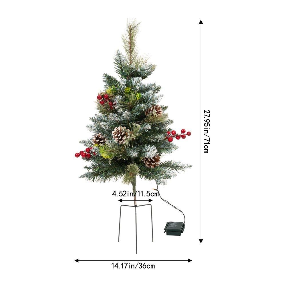 Green - LIFE IDEAS - Christmas Tree Ground Stake with Light and Timer - 2