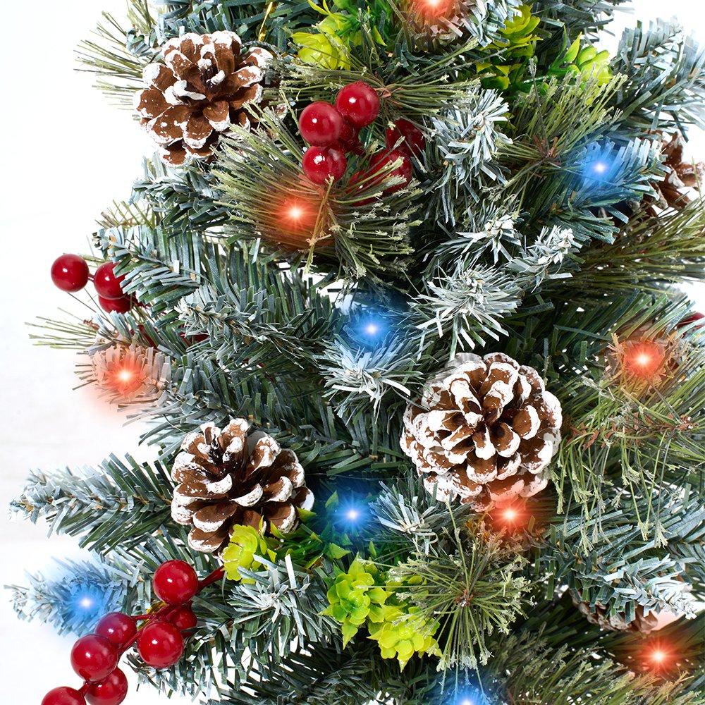 Green - LIFE IDEAS - Christmas Tree Ground Stake with Light and Timer - 4