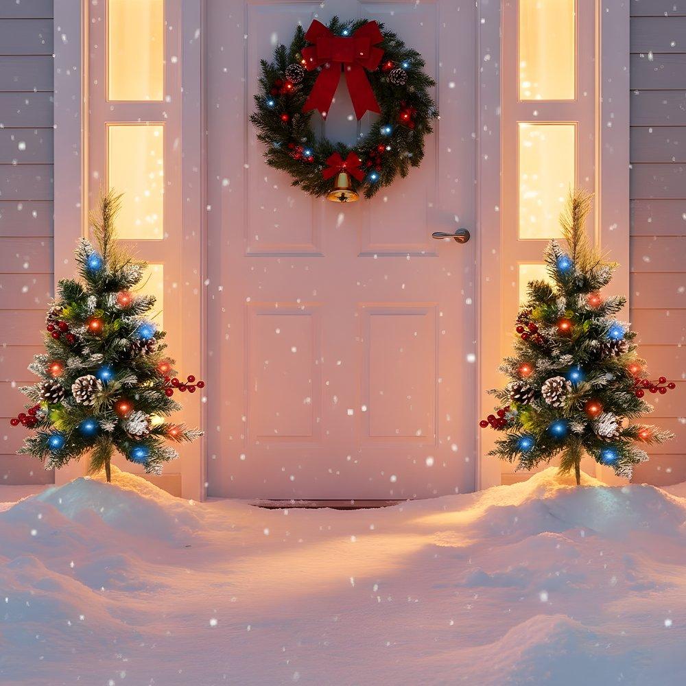 Green - LIFE IDEAS - Christmas Tree Ground Stake with Light and Timer - 10