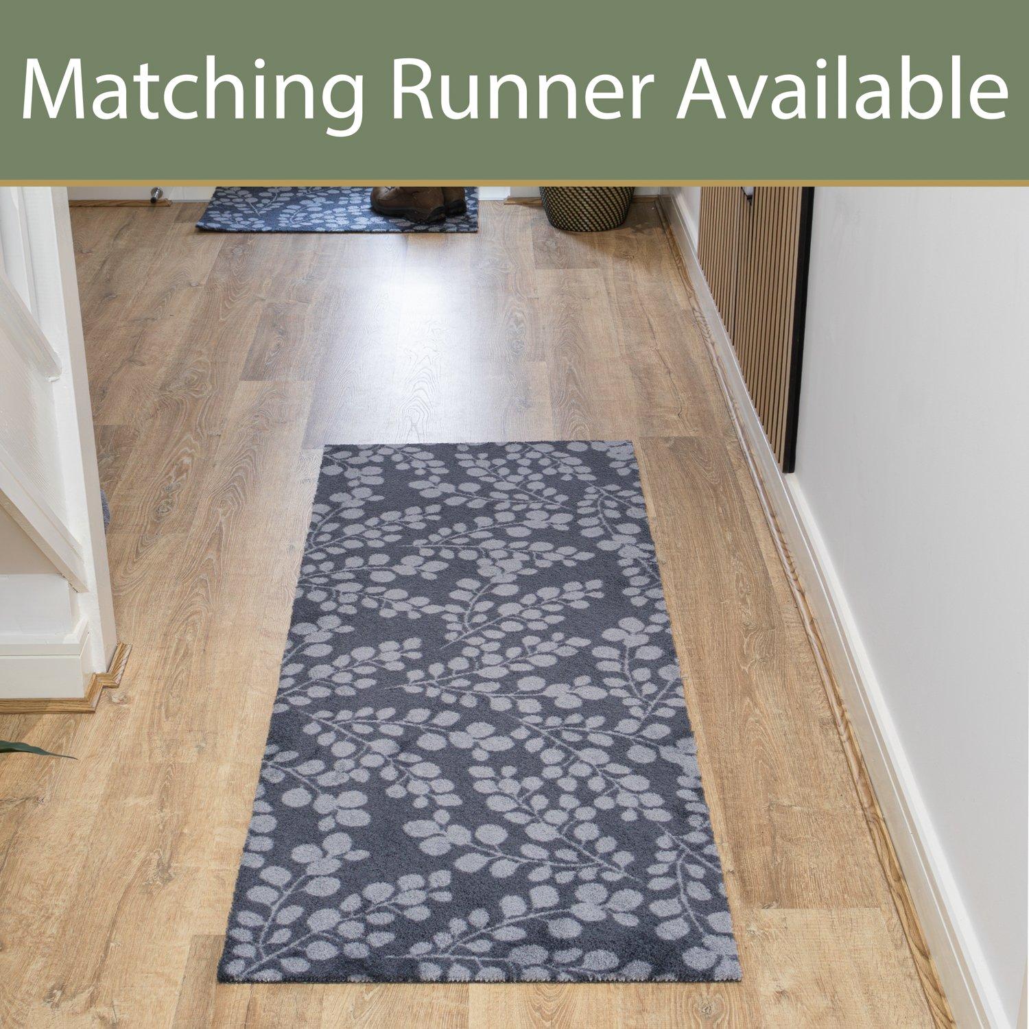 Grey - JVL - Mega Mat Entrance Doormat Branches 50x75cm - 8