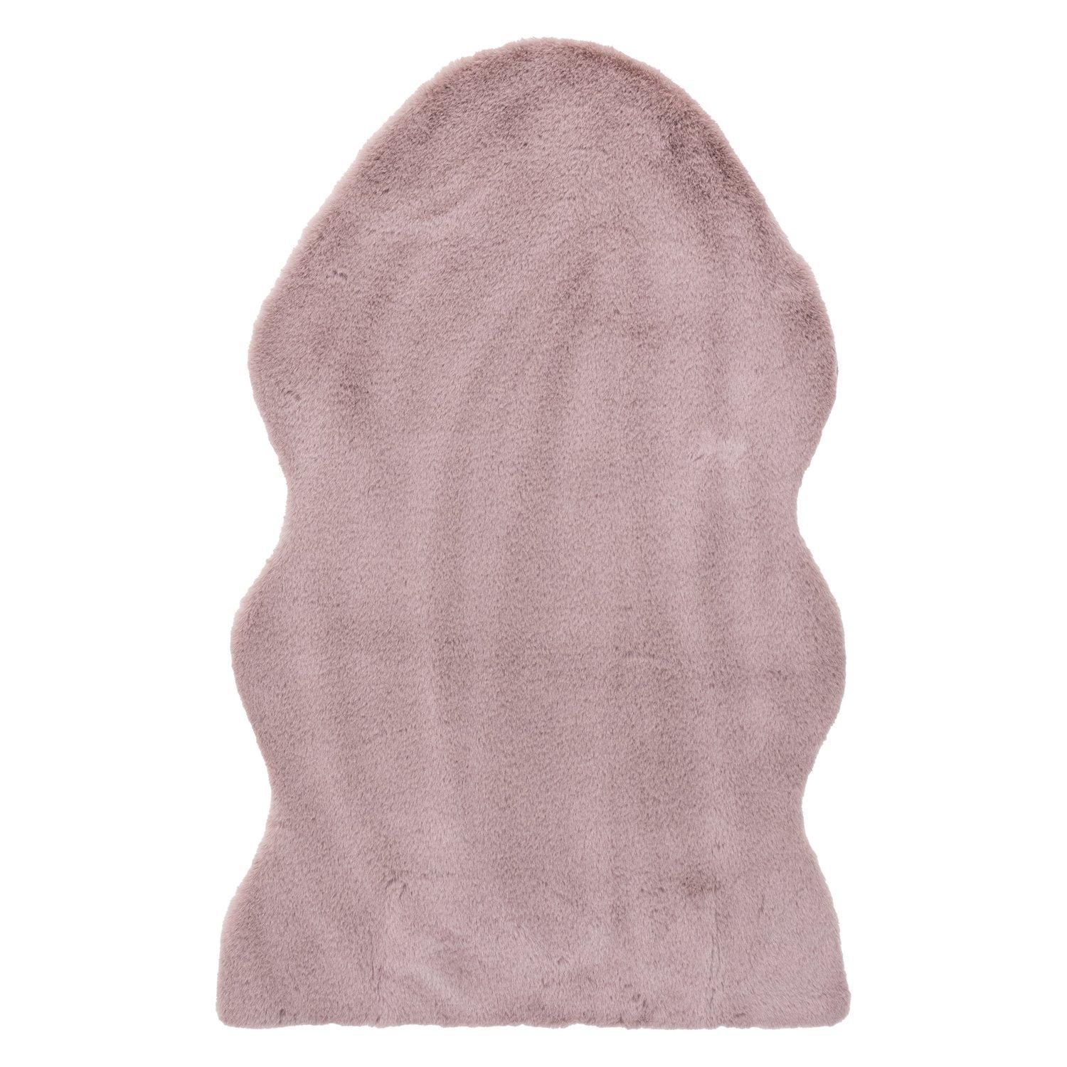 Pink - JVL - JVL Faux Fur Pelt Rug 60 x 90 cm  Pink - 1