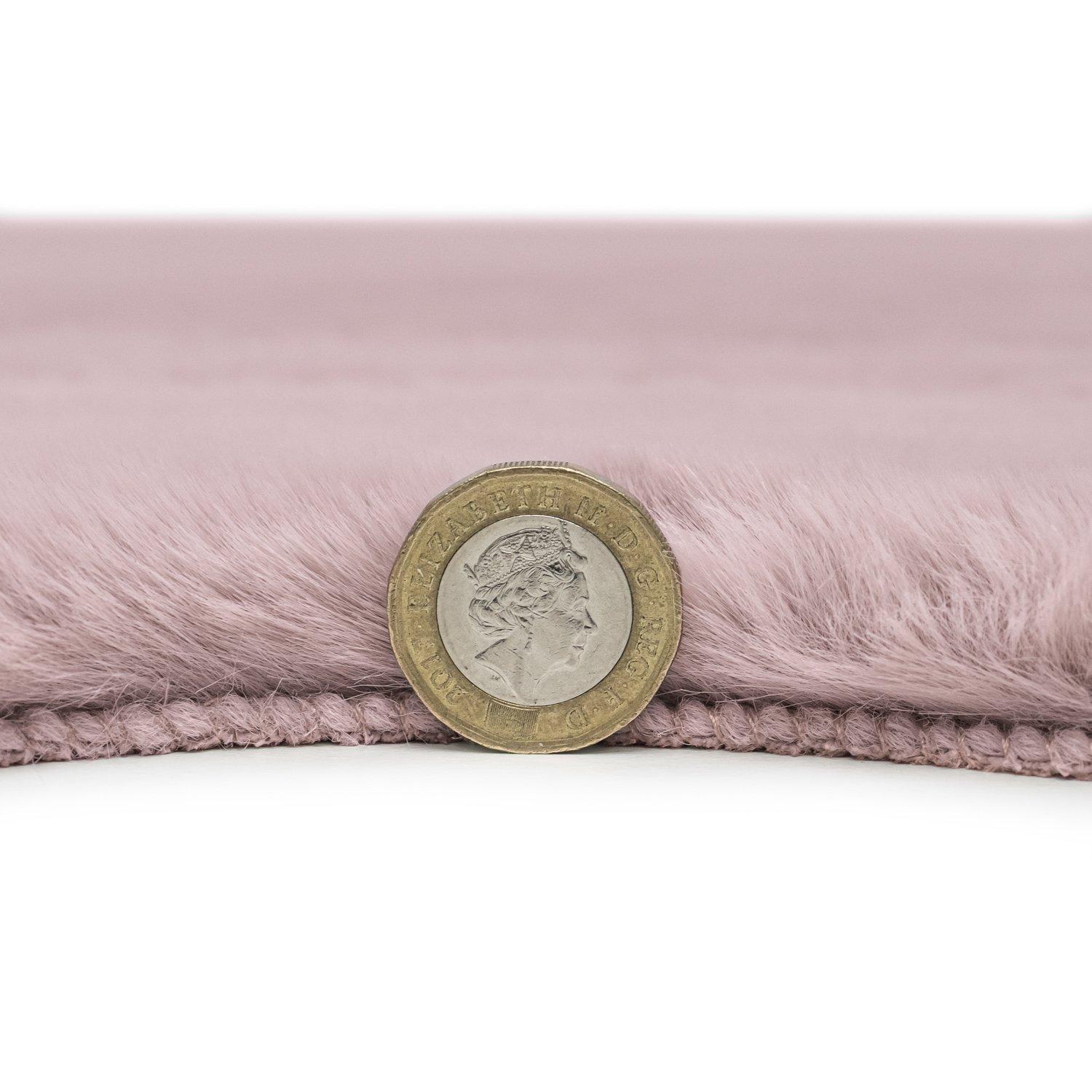Pink - JVL - JVL Faux Fur Pelt Rug 60 x 90 cm  Pink - 2