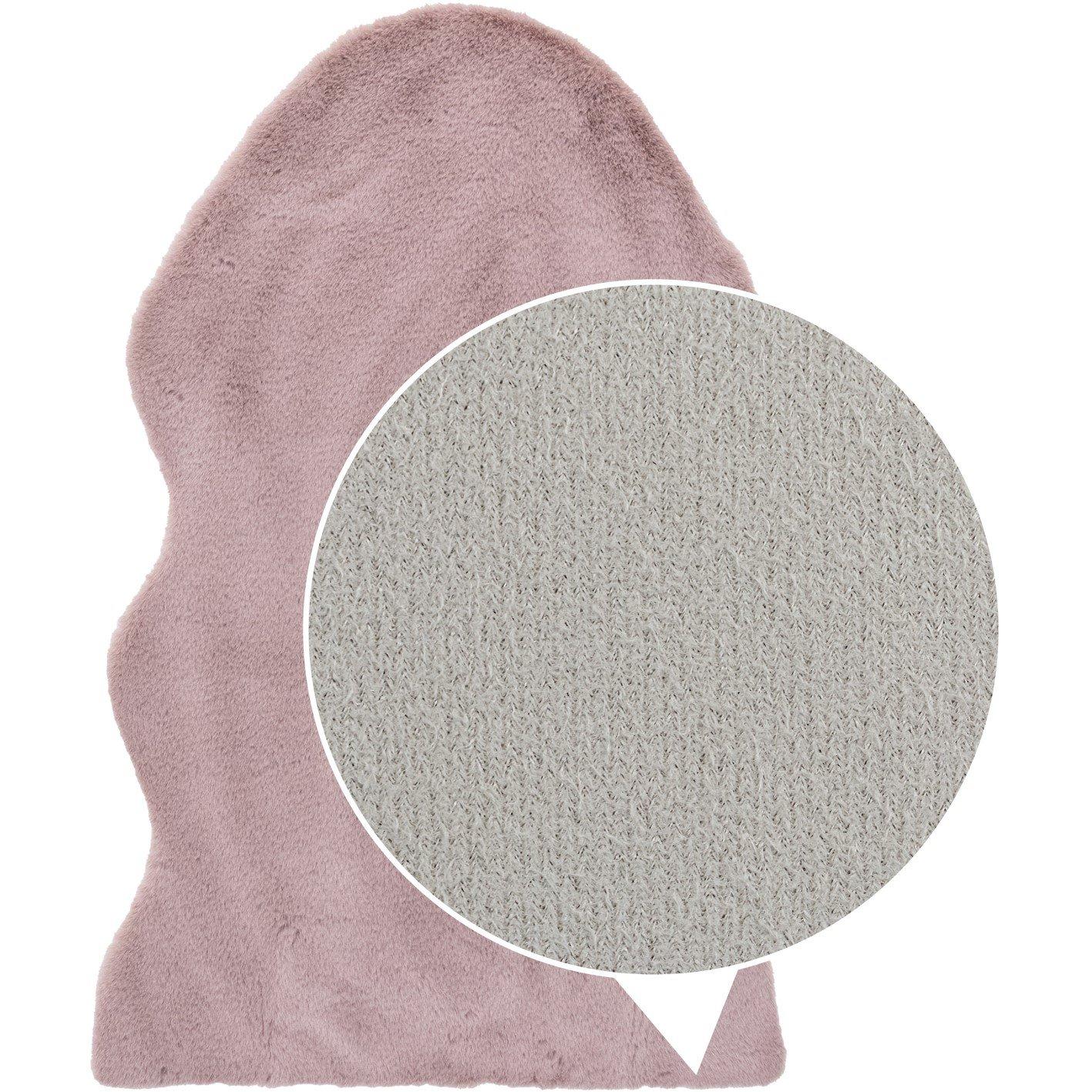 Pink - JVL - JVL Faux Fur Pelt Rug 60 x 90 cm  Pink - 5